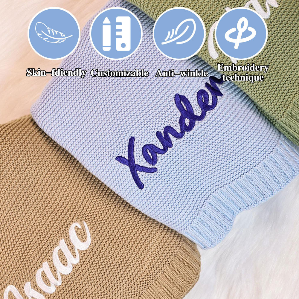Personalized Baby Blanket, Customized Swaddle Blanket,with Name,Receiving Blankets for Boys and Girls