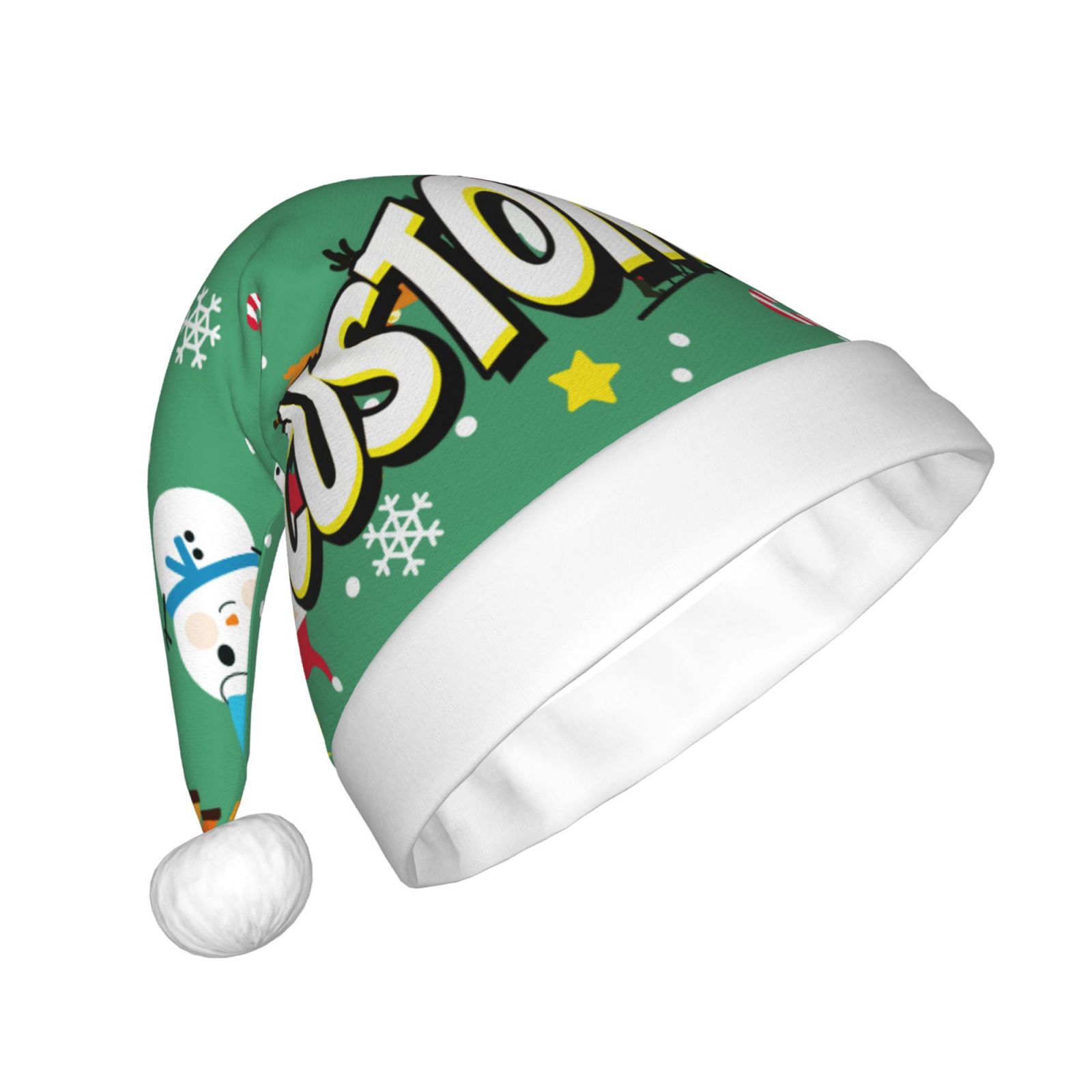 Custom Hat Christmas Hat for Adult Deluxe Plush Santa Hat