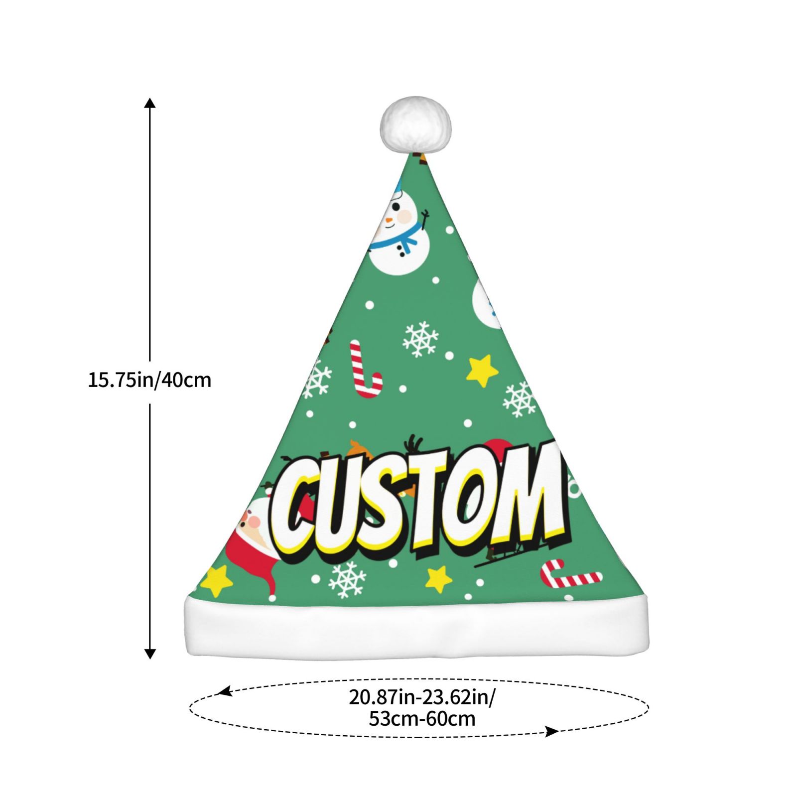 Custom Hat Christmas Hat for Adult Deluxe Plush Santa Hat