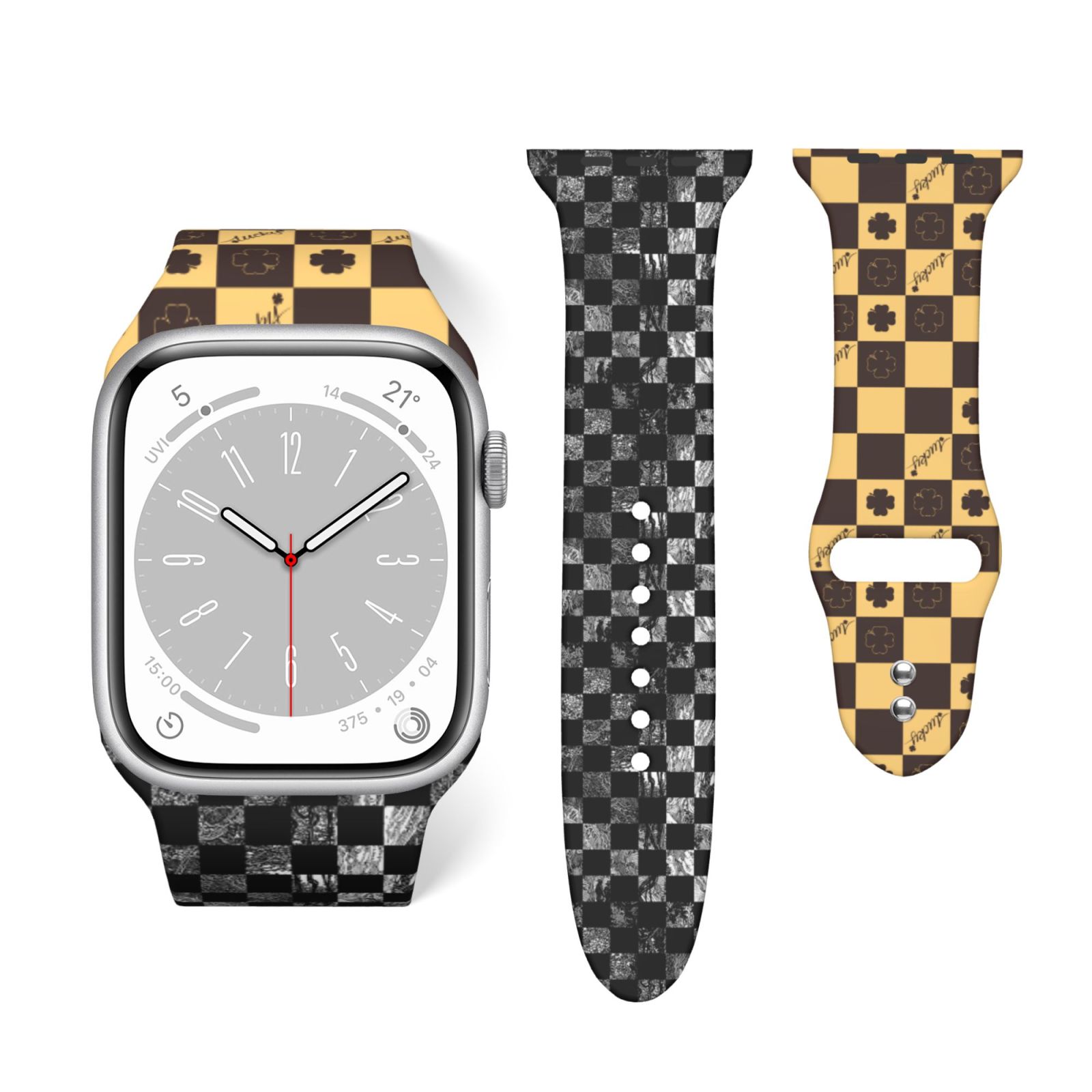 Long Apple Watch Band with Dual Buckle, Stretchy Silicone Strap, Sport Fashion Bands for Women Men 