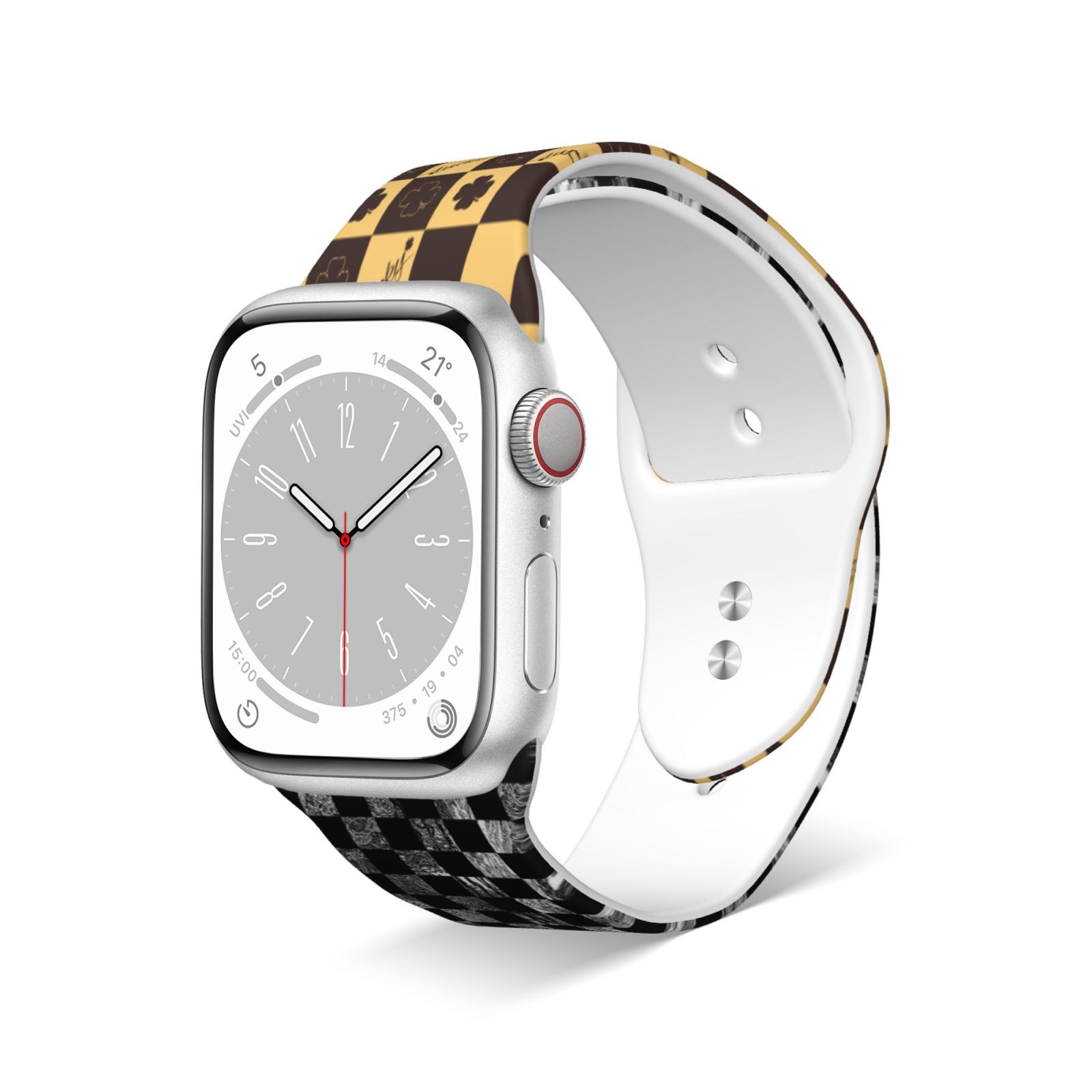 Long Apple Watch Band with Dual Buckle, Stretchy Silicone Strap, Sport Fashion Bands for Women Men 