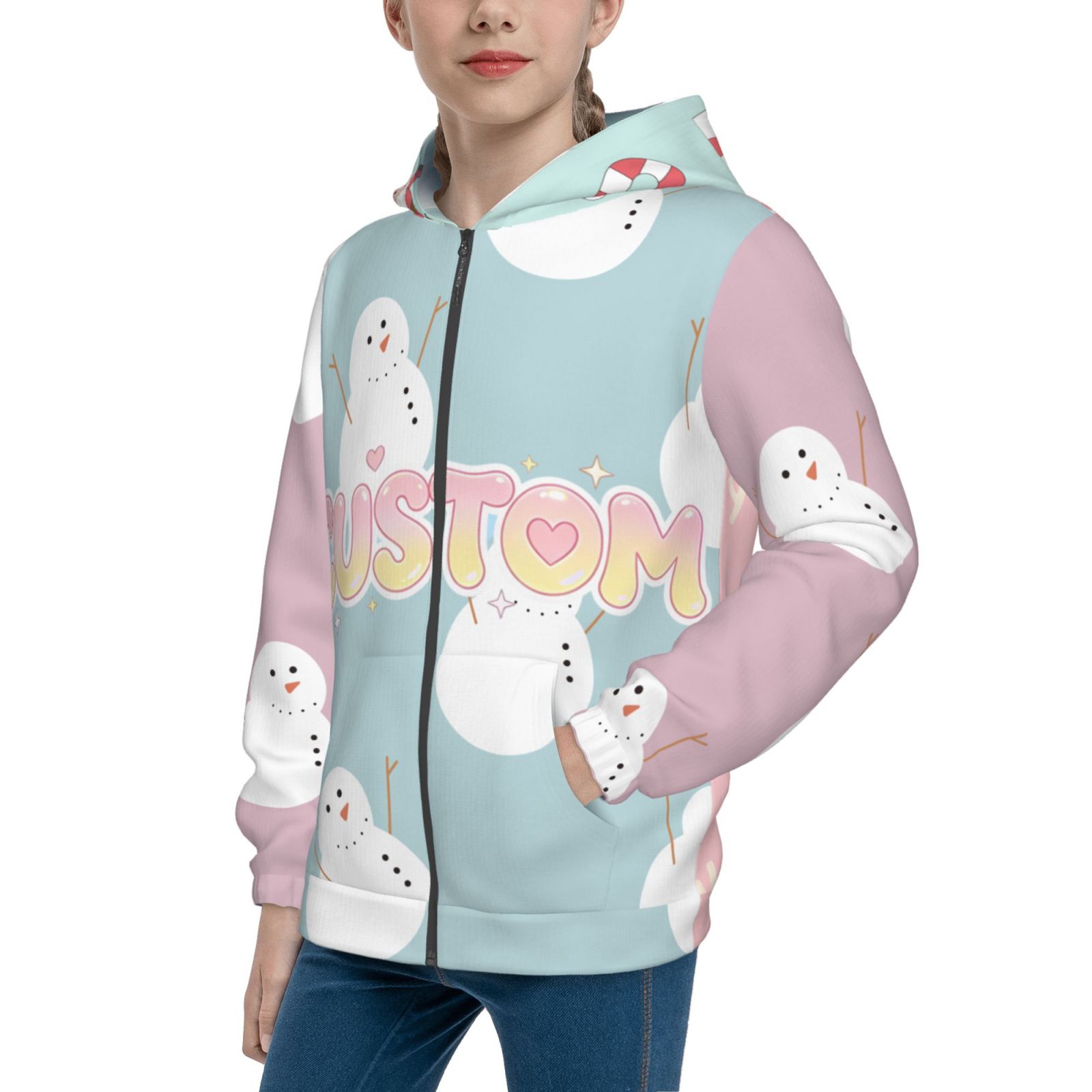 Kids Girls Boys Zipper Hoodie Unisex  Zipper