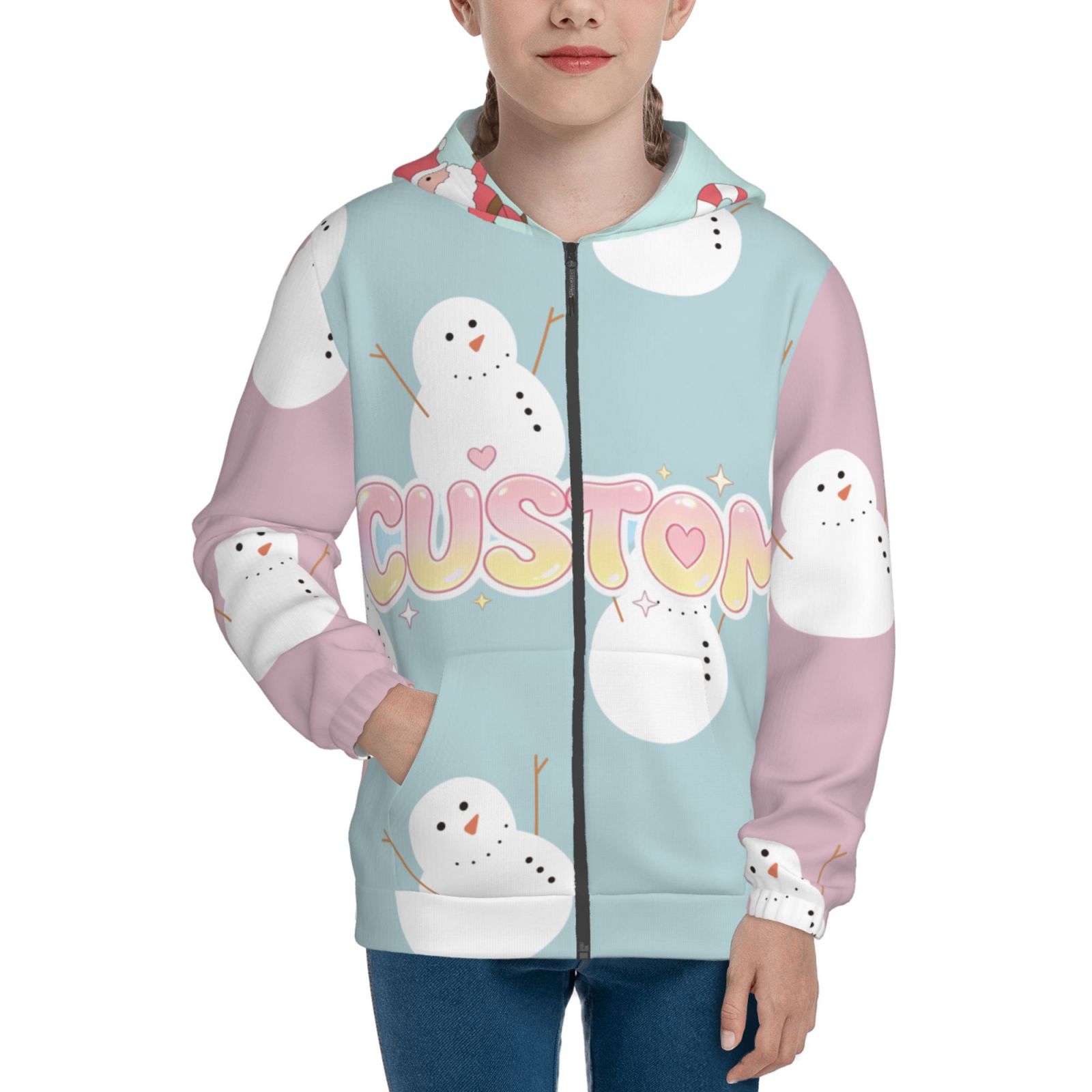 Kids Girls Boys Zipper Hoodie Unisex  Zipper