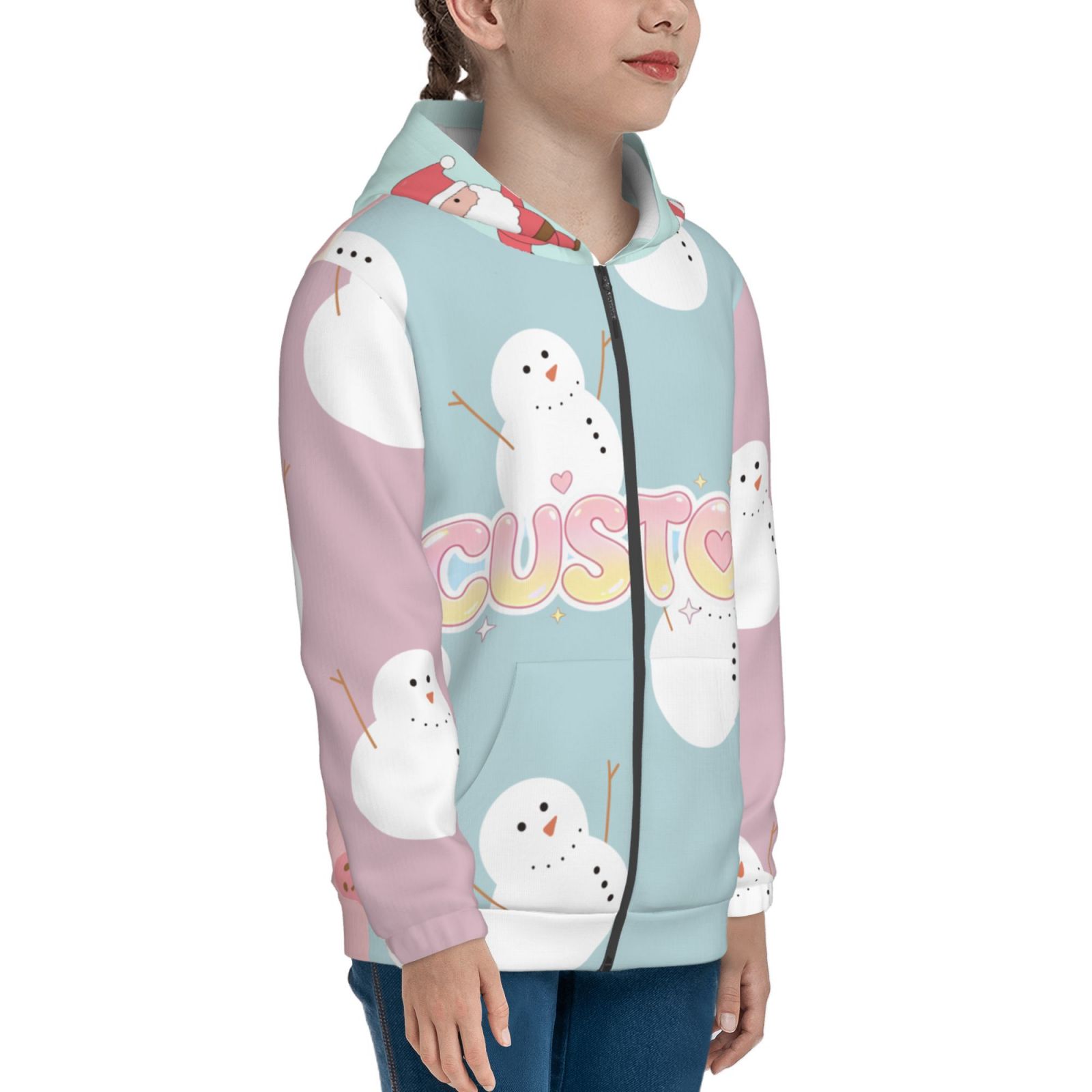 Kids Girls Boys Zipper Hoodie Unisex  Zipper