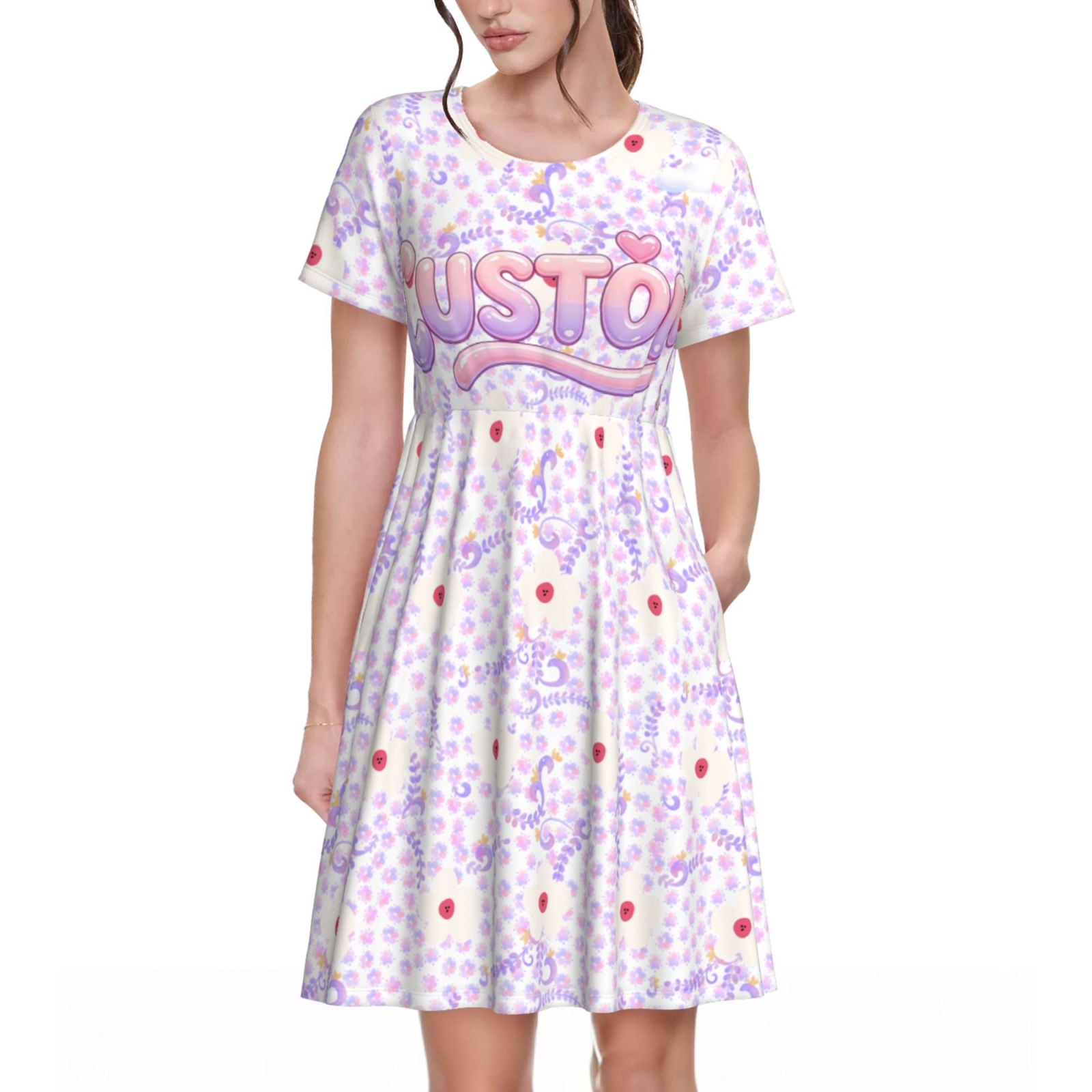 Womens Summer Maxi Dress Casual Short Sleeve  Dresses