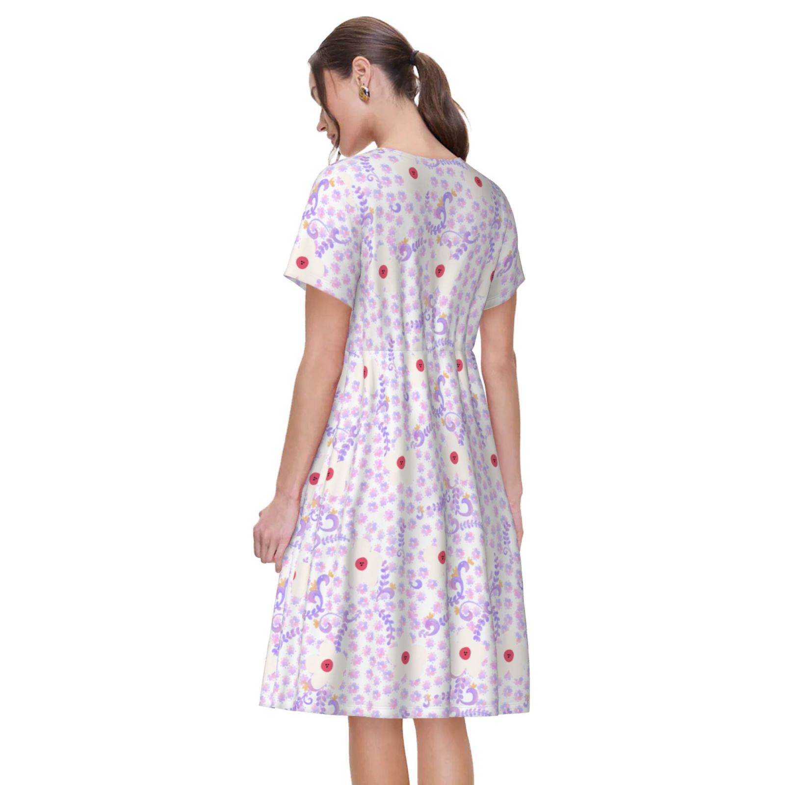 Womens Summer Maxi Dress Casual Short Sleeve  Dresses