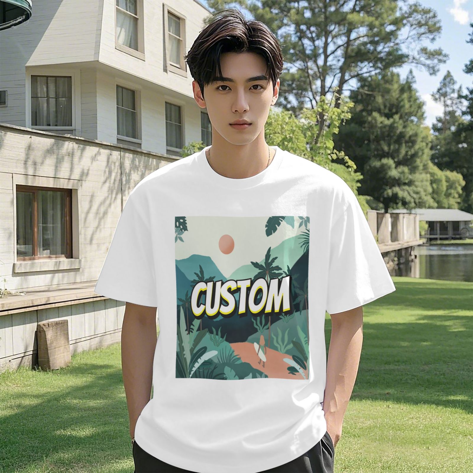 230g Pure Cotton Short Sleeve T-Shirt - Direct Printing, Soft and Breathable for Men and Women