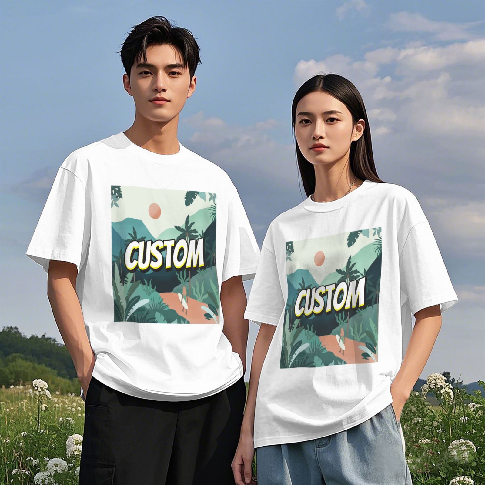 230g Pure Cotton Short Sleeve T-Shirt - Direct Printing, Soft and Breathable for Men and Women