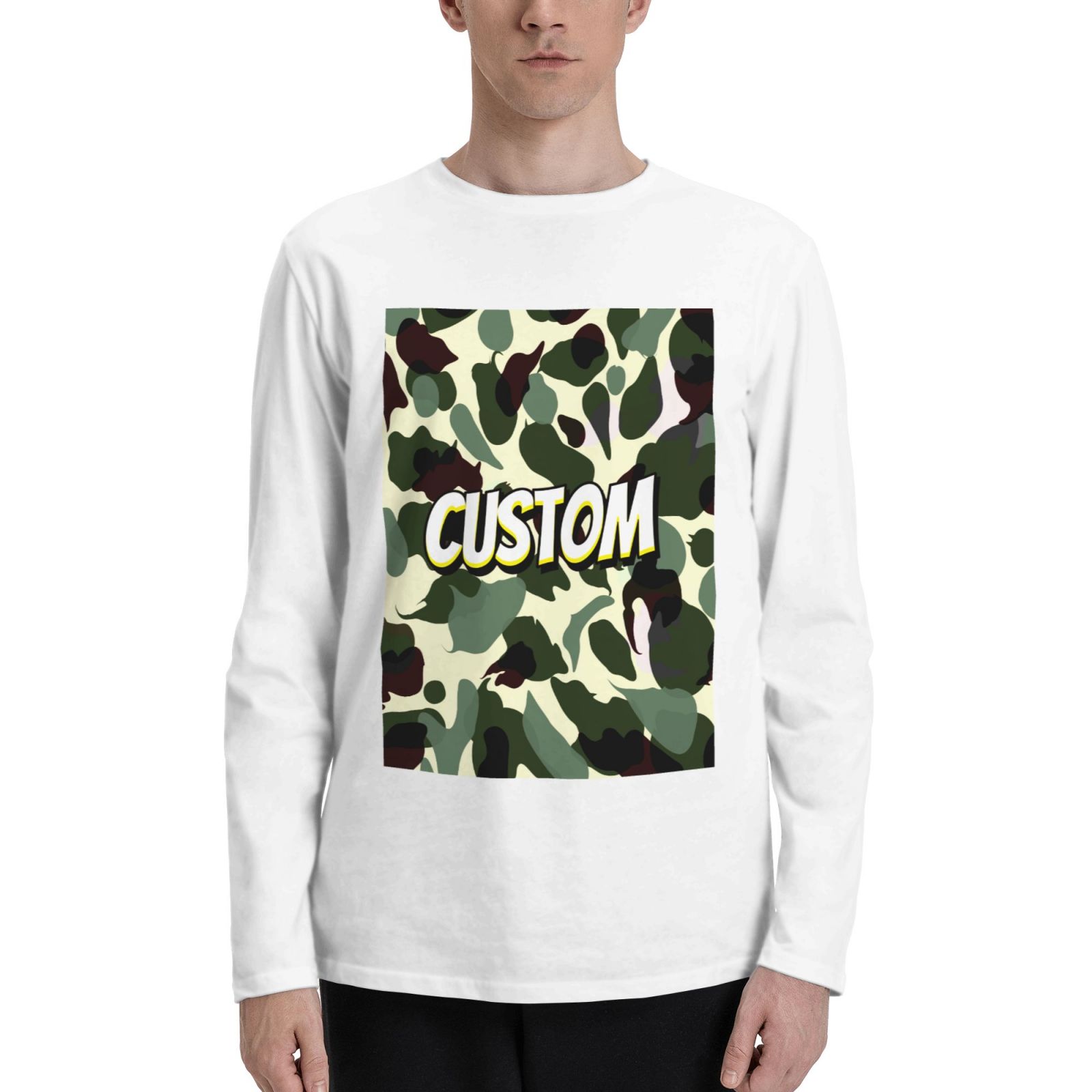 Men's Long Sleeve T Shirt Cotton Plain T Shirts Crew Neck Casual Tshirts Lightweight Work Tops