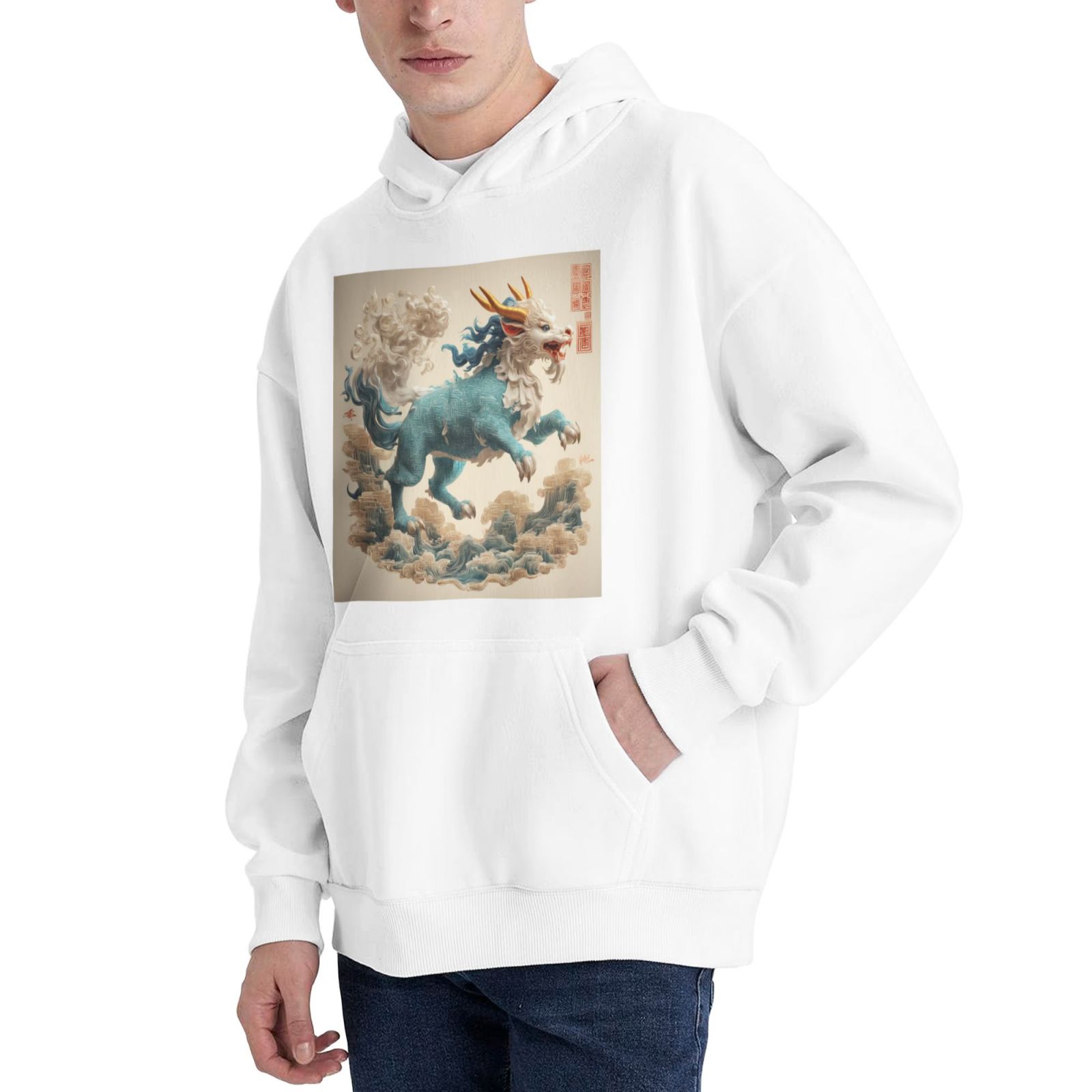 Mens Pullover Hoodie Sweatshirt Plain Hoody Work Hooded Jumper Ribbed Cuff Long Sleeve Pull Over Top