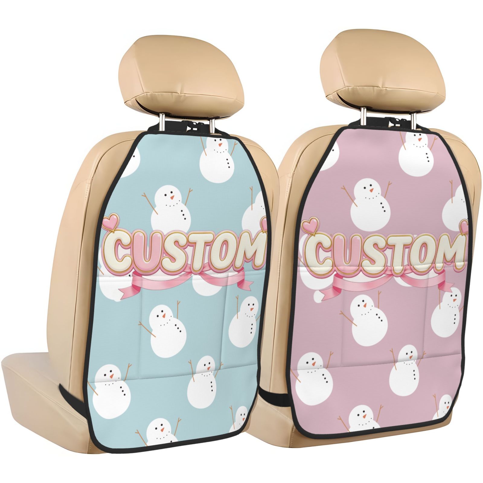2 Pack Car Seat Back Protectors,  Universal Waterproof & Scratch-Resistant, with Storage Pockets