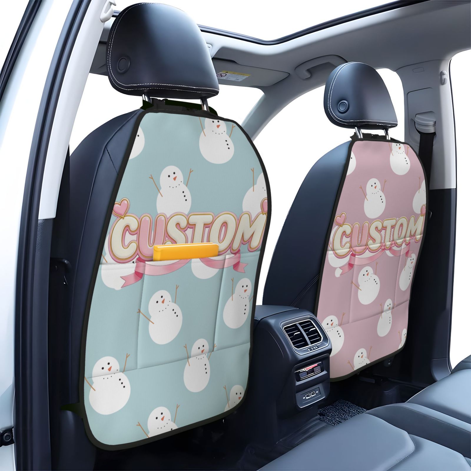 2 Pack Car Seat Back Protectors,  Universal Waterproof & Scratch-Resistant, with Storage Pockets
