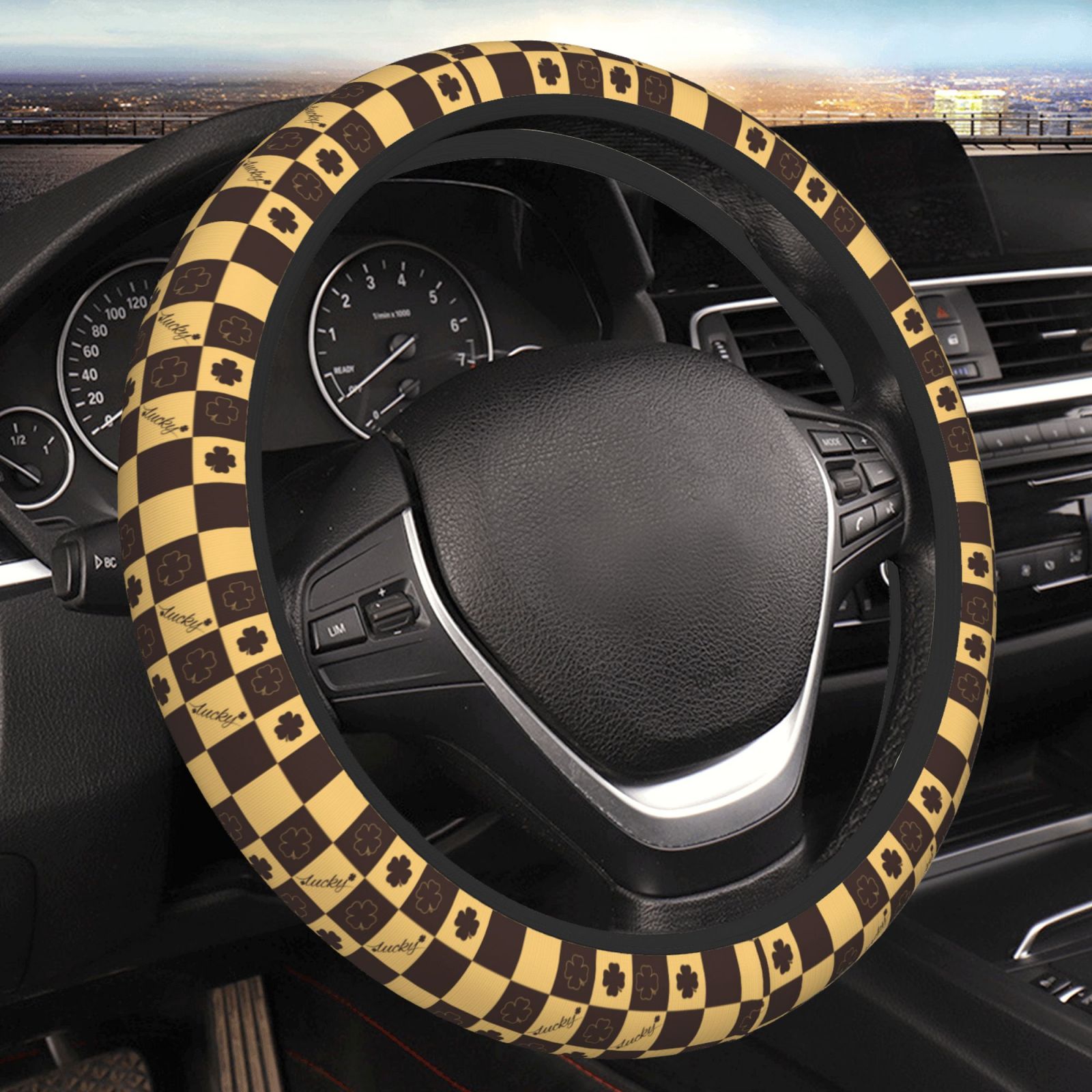  Steering Wheel Cover, Elasticity Anti-slip Car Steering Wheel Cover Protector 
