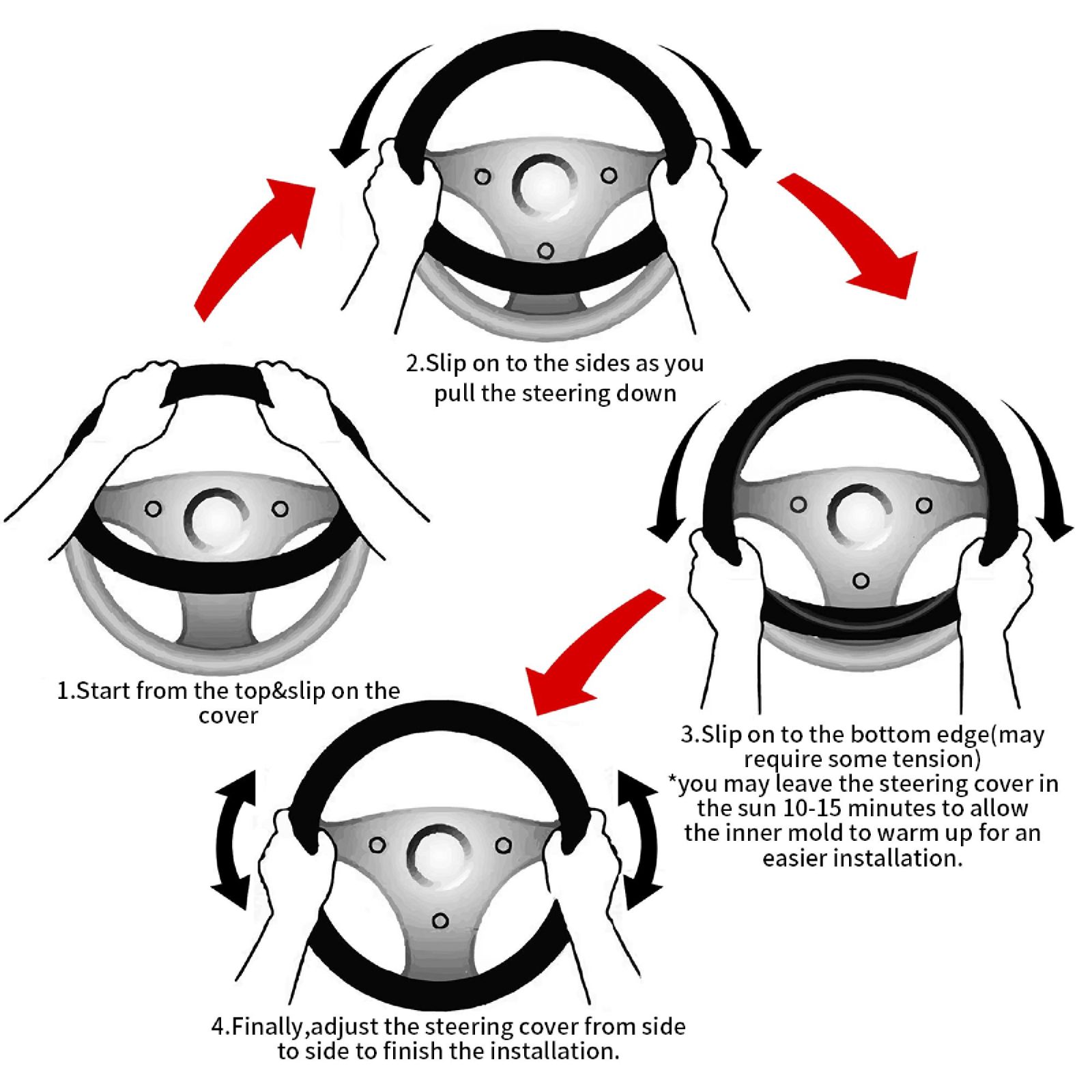  Steering Wheel Cover, Elasticity Anti-slip Car Steering Wheel Cover Protector 