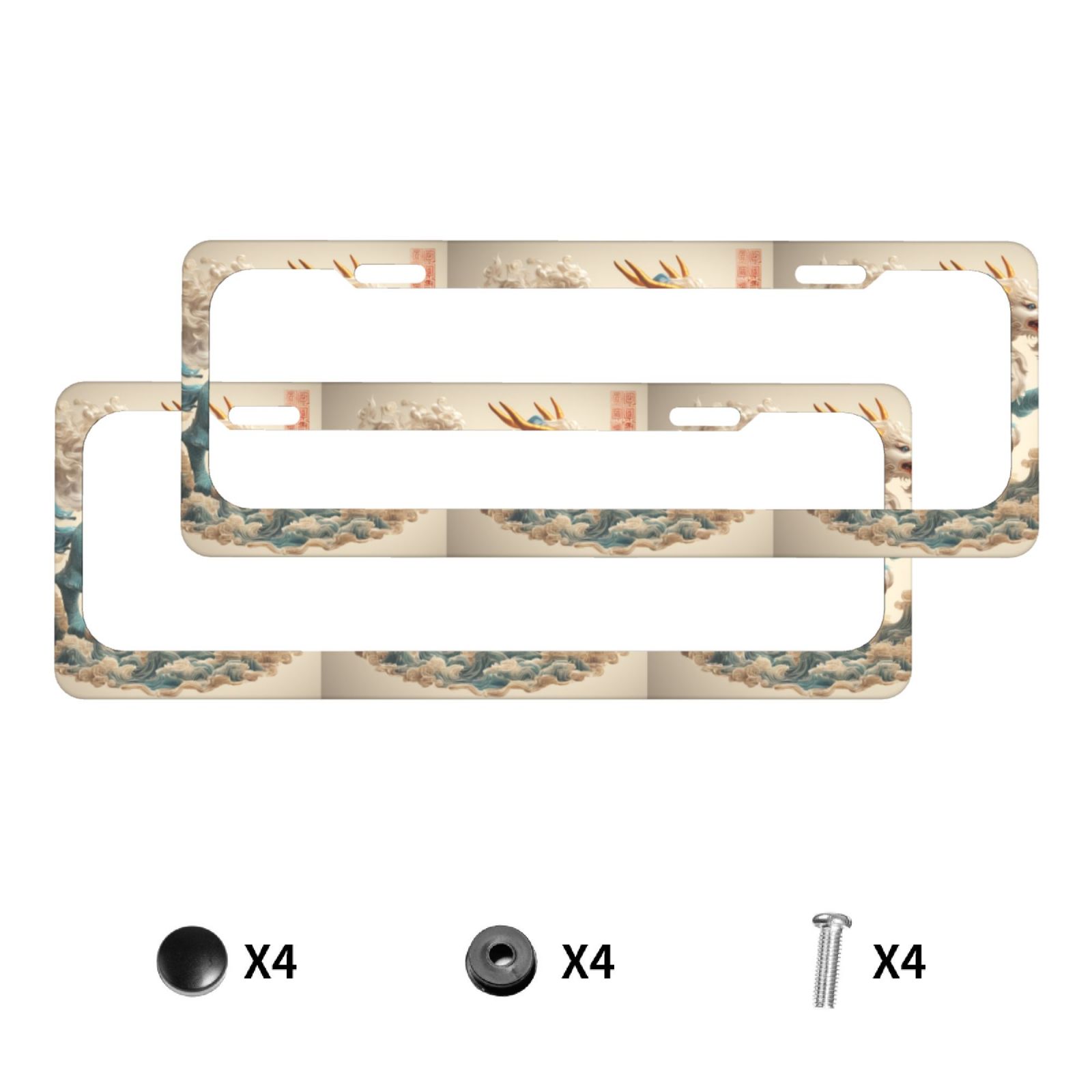 Metal License Plate Frames for Cars 37.2x13.7,Stainless Steel Number Plate Holders Suitable for Most UK/European Cars