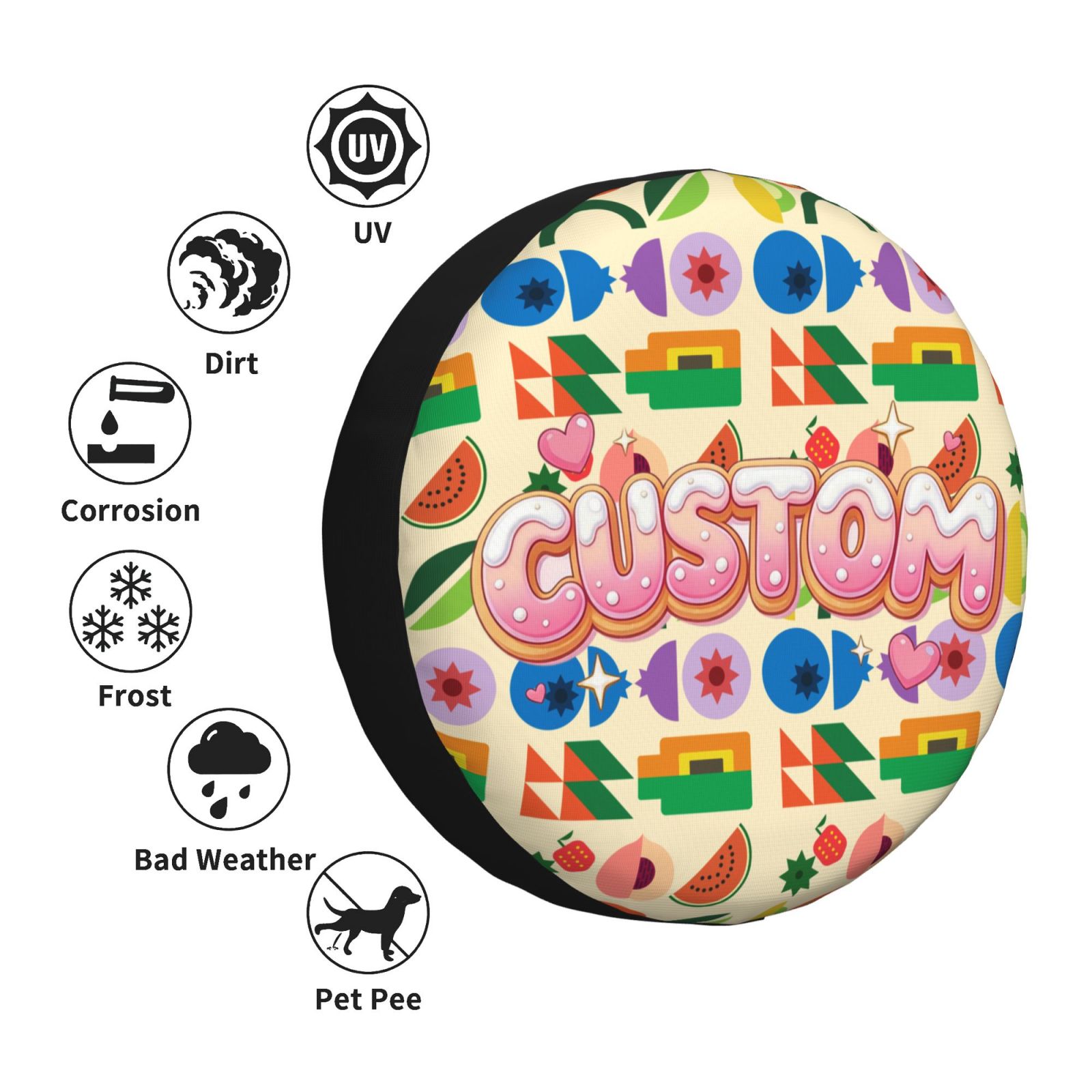  Custom Spare Tire Cover - Personalized with Photo/Text/Logo