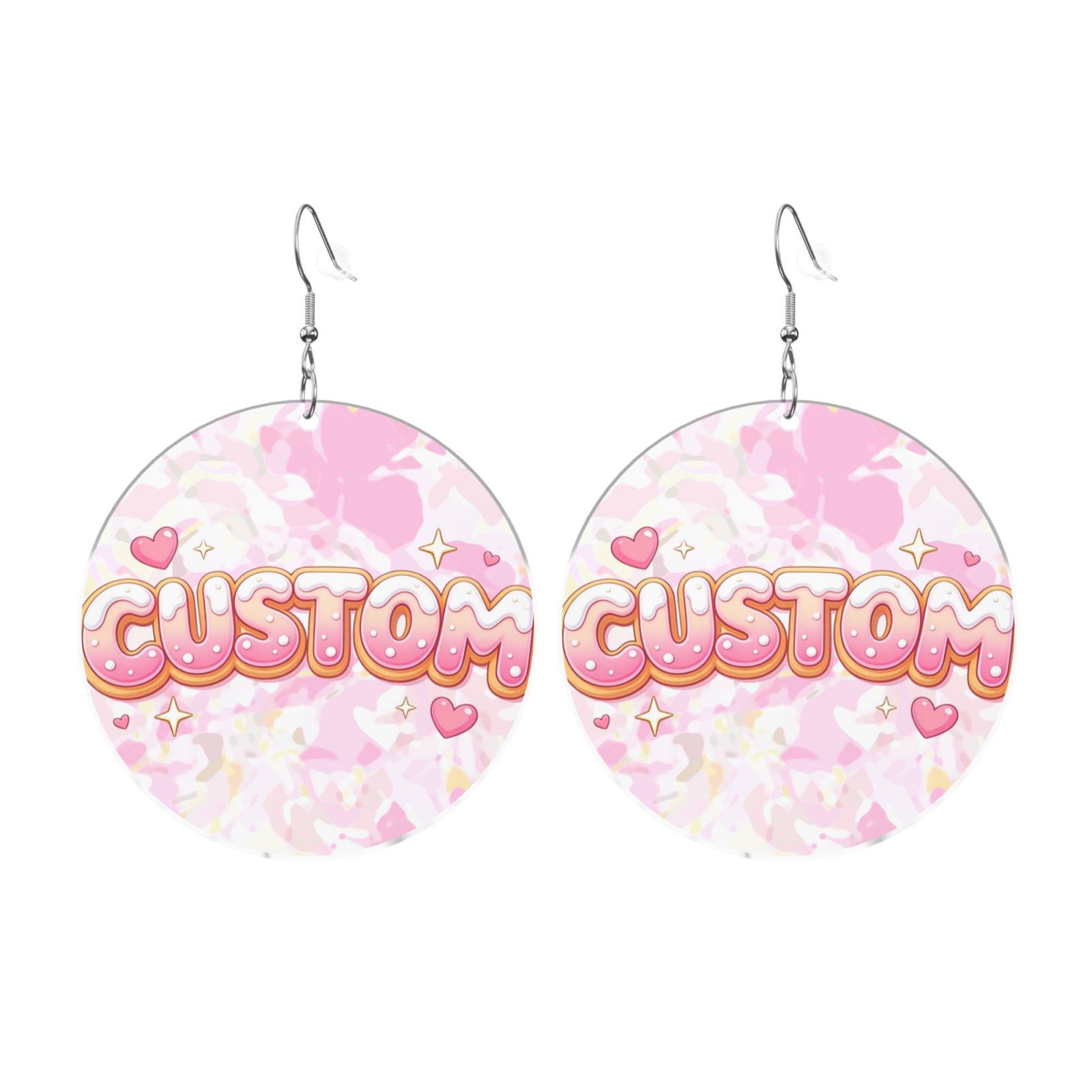 Acrylic Large Round Earrings Large Round Disc Studs Jewelry for Women