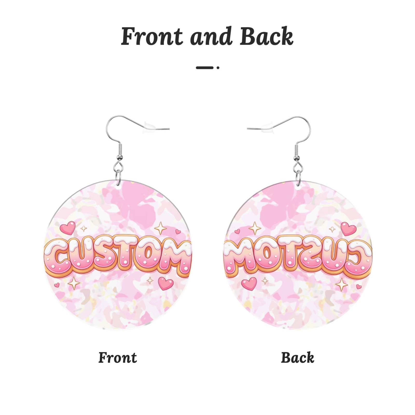 Acrylic Large Round Earrings Large Round Disc Studs Jewelry for Women