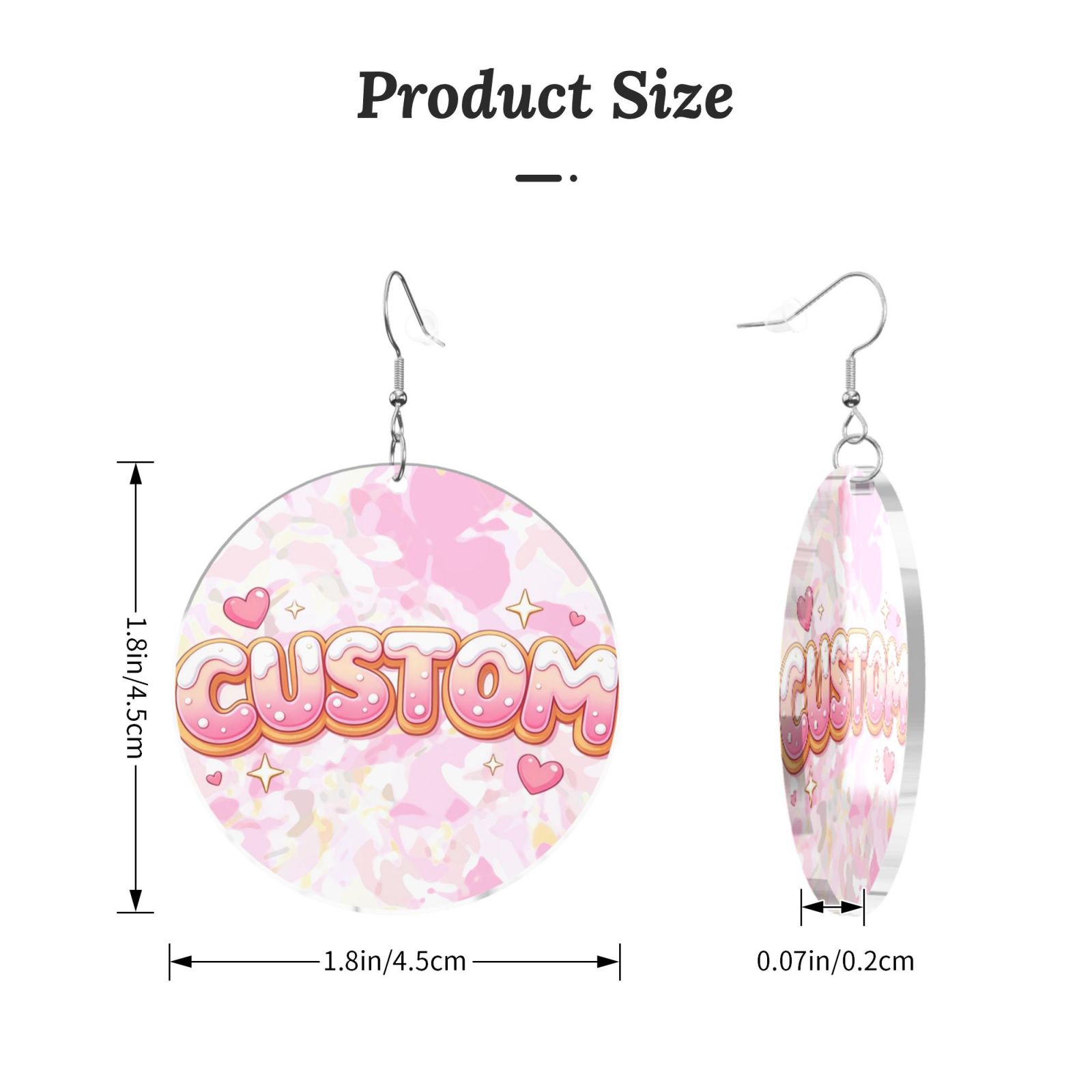 Acrylic Large Round Earrings Large Round Disc Studs Jewelry for Women