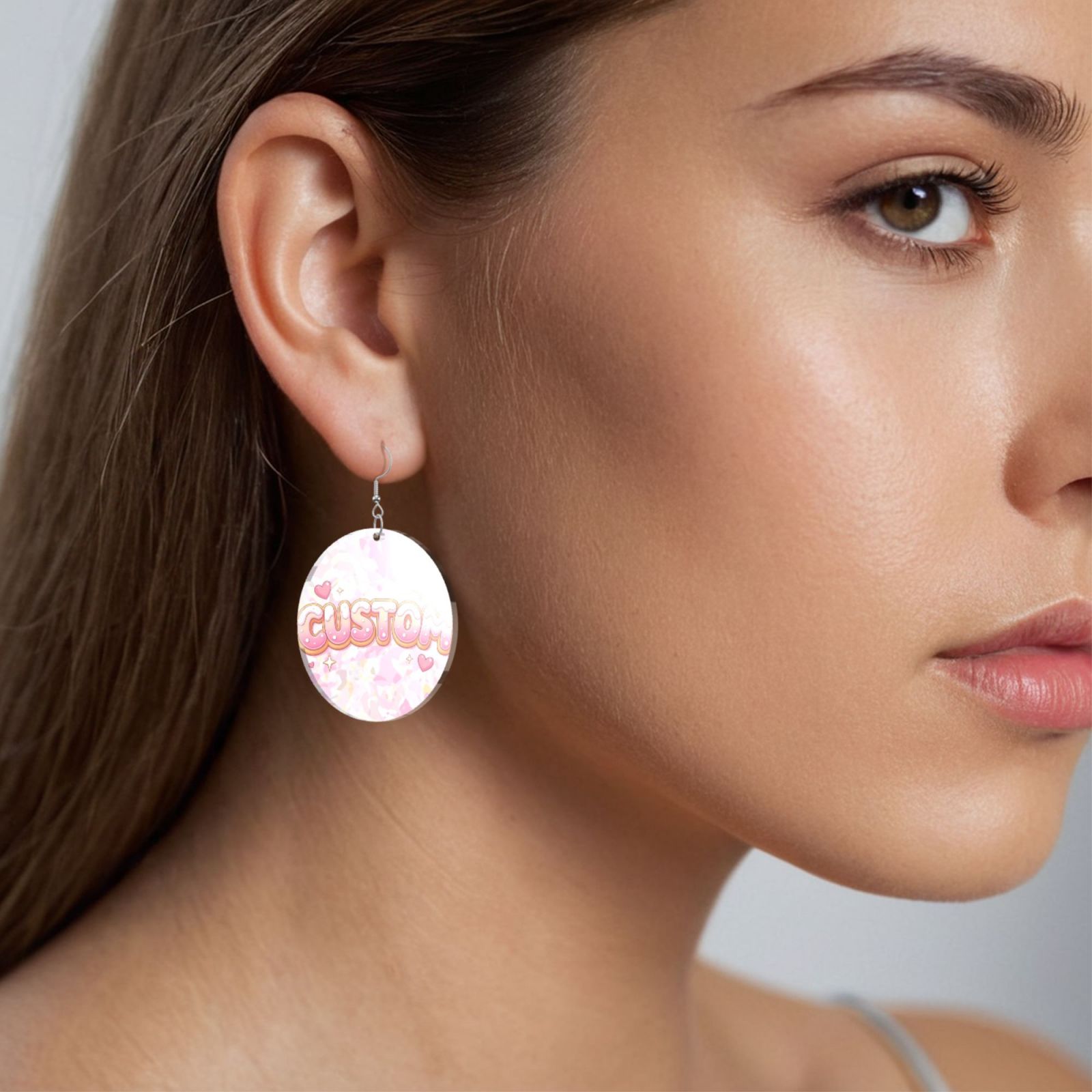 Acrylic Large Round Earrings Large Round Disc Studs Jewelry for Women