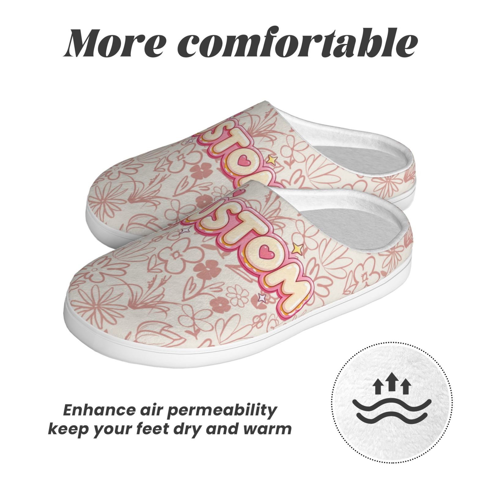 Slippers - Breathable Cotton Washable Indoor House Shoes