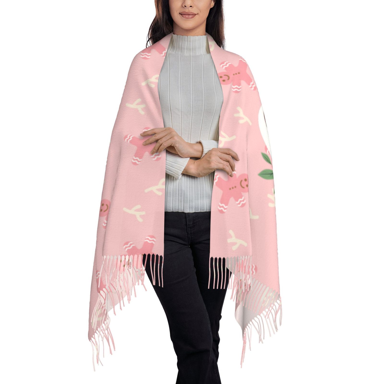 Scarfs For Women Soft Shawls And Wraps Reversible Long Large Winter Warm Thick Ladies Scarves With Tassel For Weddings Womens Gifts