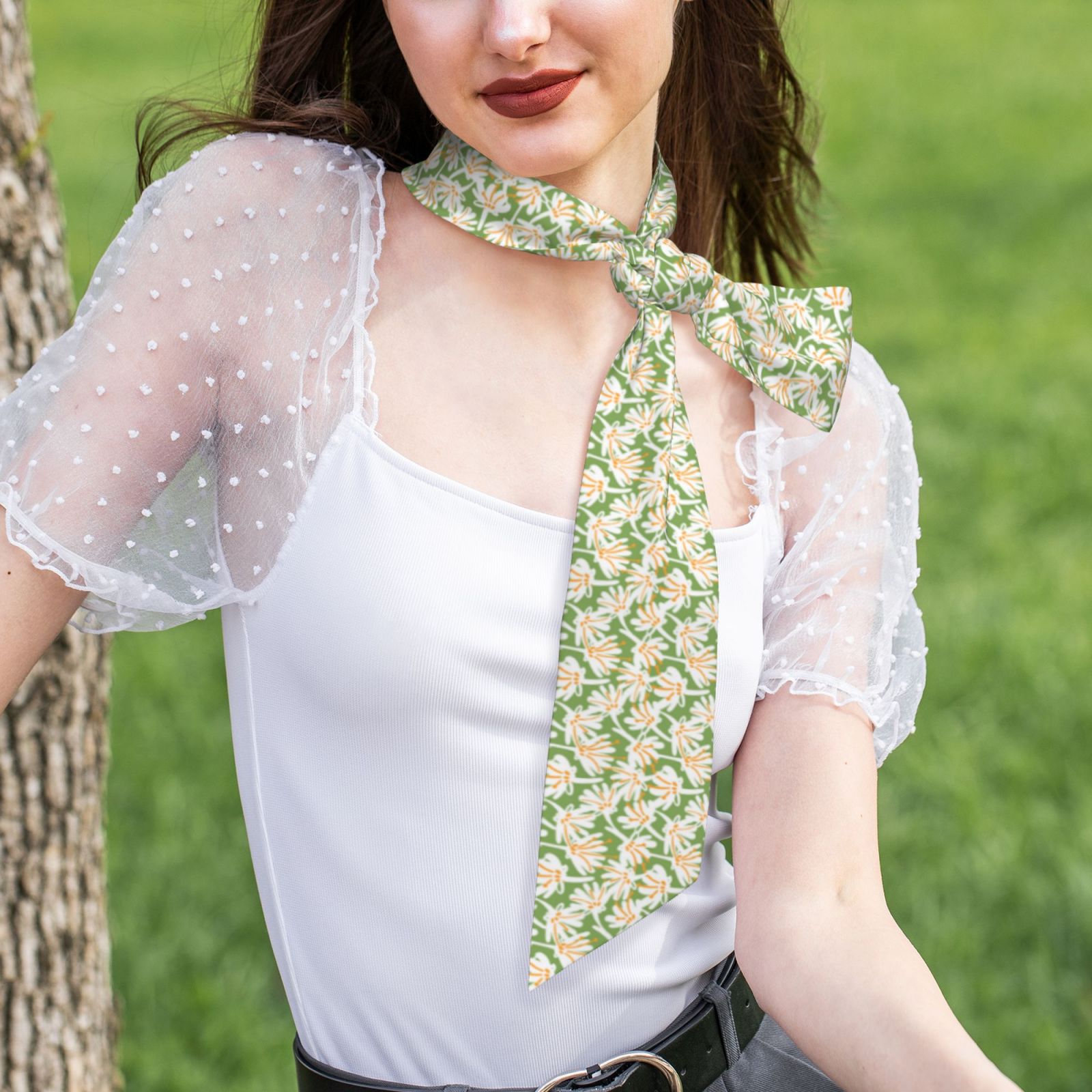 Scarf Long Strip Lightweight,Chic Bag Hair Accessory Gift