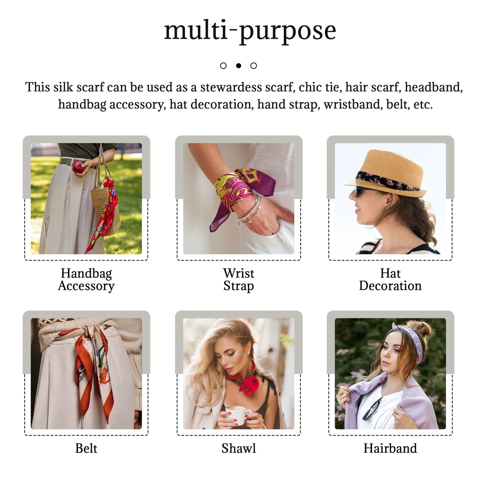 Scarf Long Strip Lightweight,Chic Bag Hair Accessory Gift