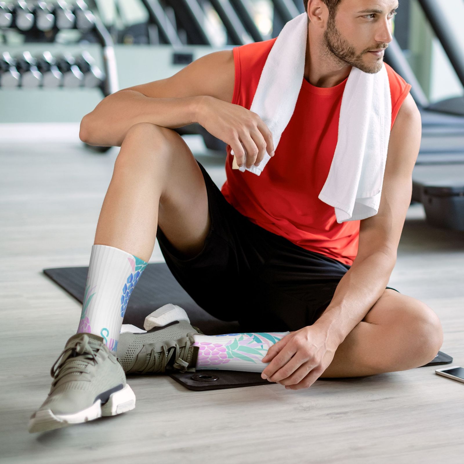 Sport Running Socks: Crew Sock with Arch Support for Men Women Hiking Cycling Football,Gift for Runners