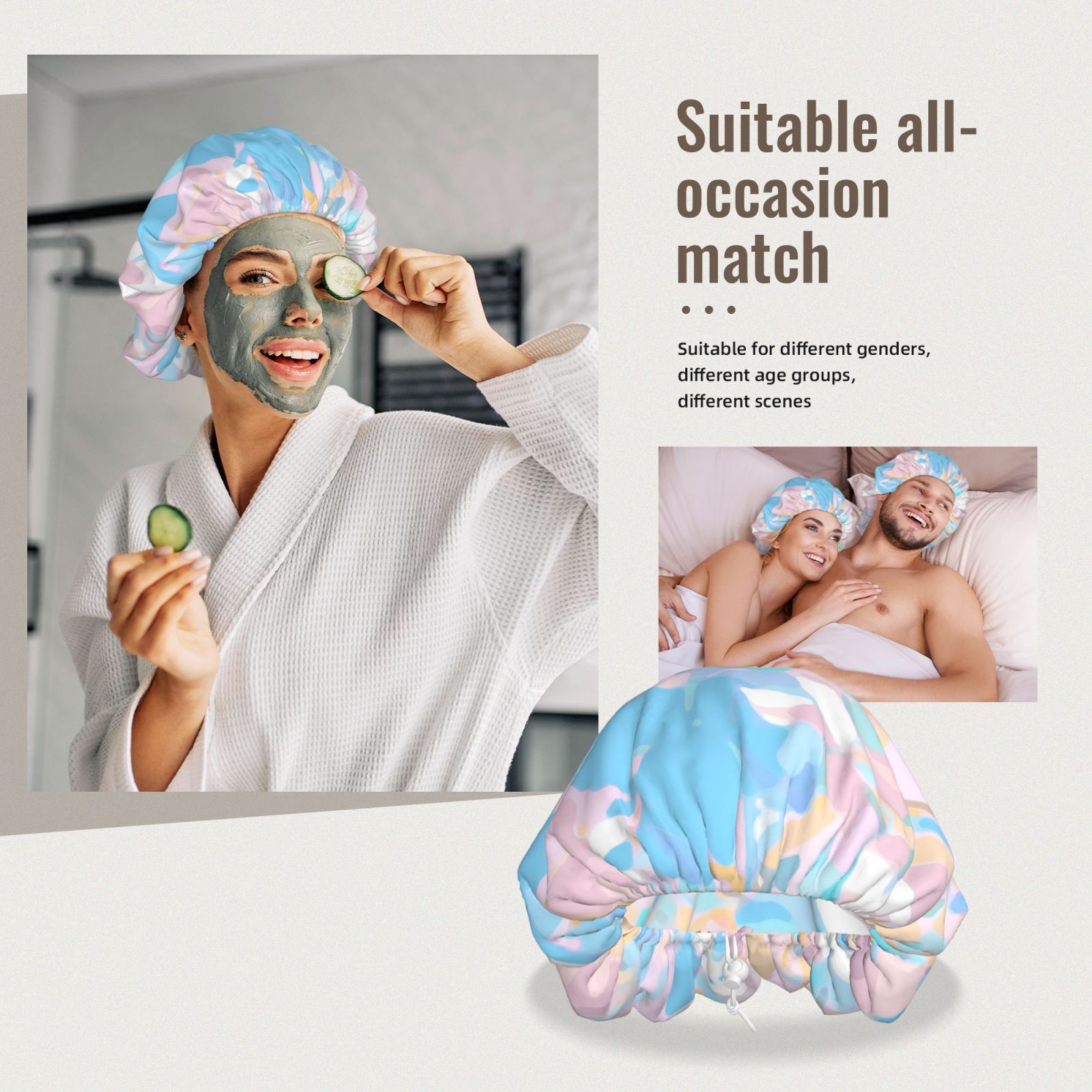 Hair Bonnet Hair Wrap for Sleeping, Imitation Silk Bonnet Sleep Night Cap for Women Hair Care