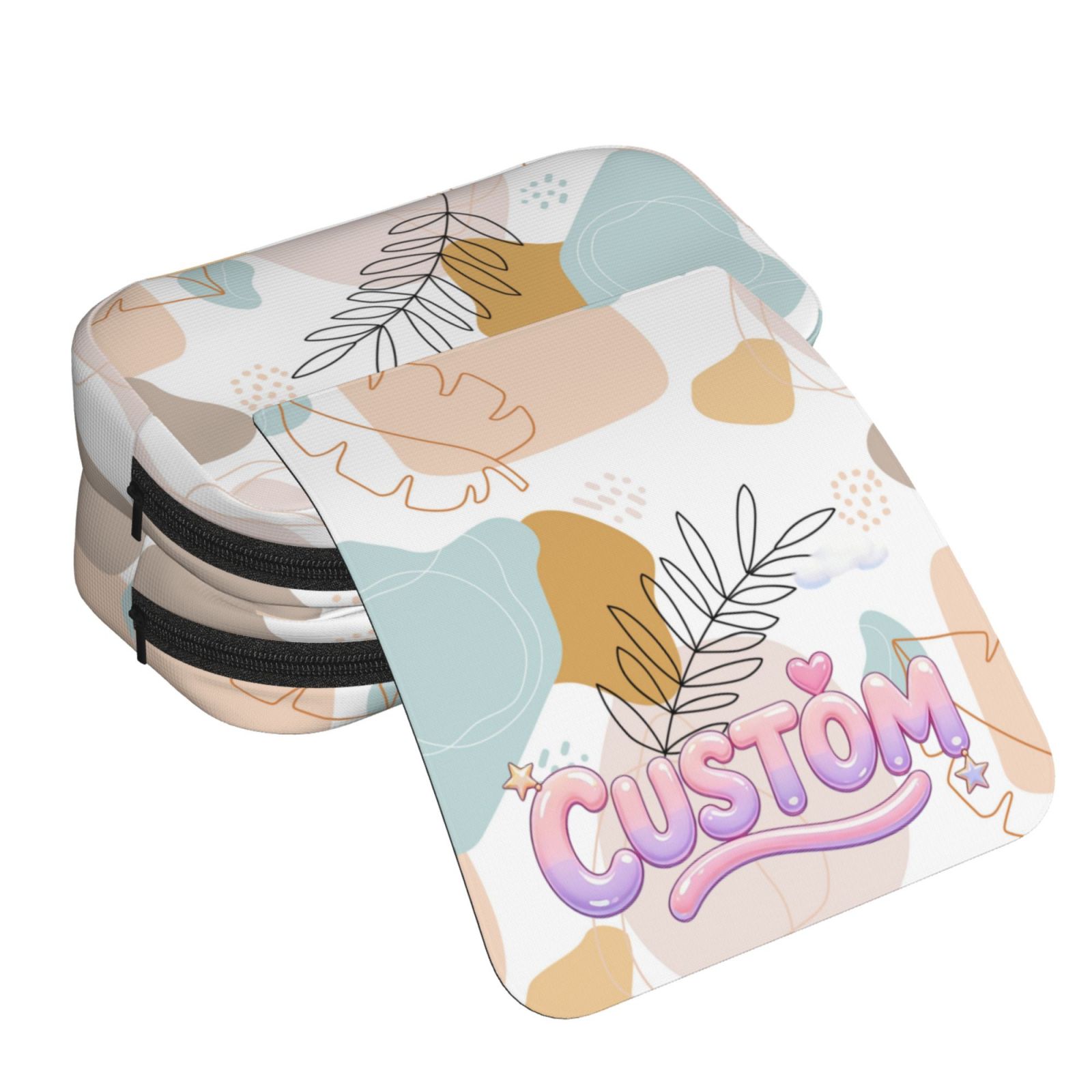 Print Print Pencil Case Double - Layer Flip Pencil Pouch Pen Organizer Makeup Bag