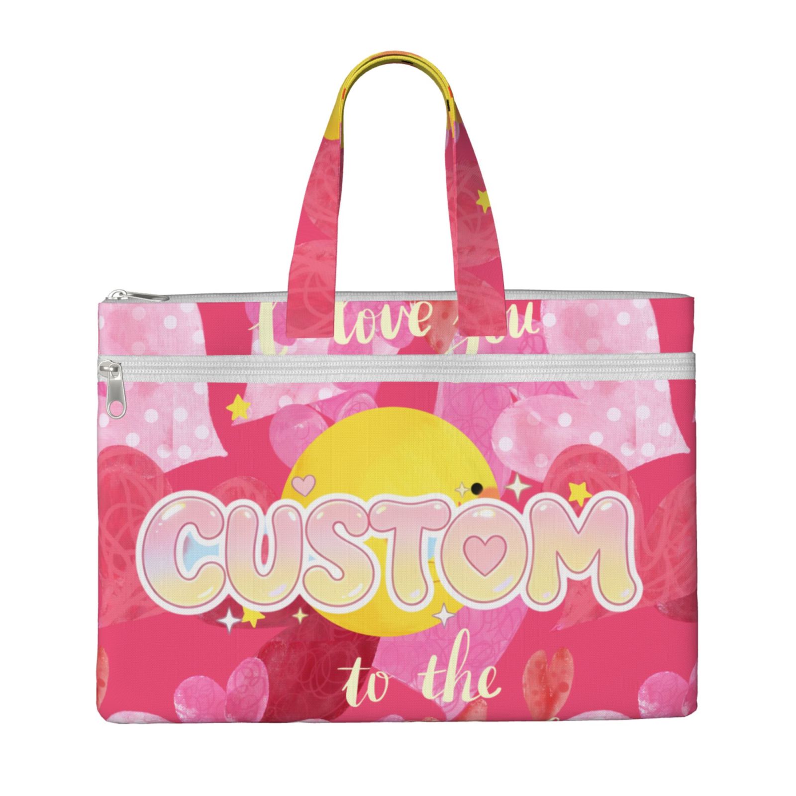 Document Pouch A4 File Folder with Double Zipper, Portable Canvas Handheld File Bag 