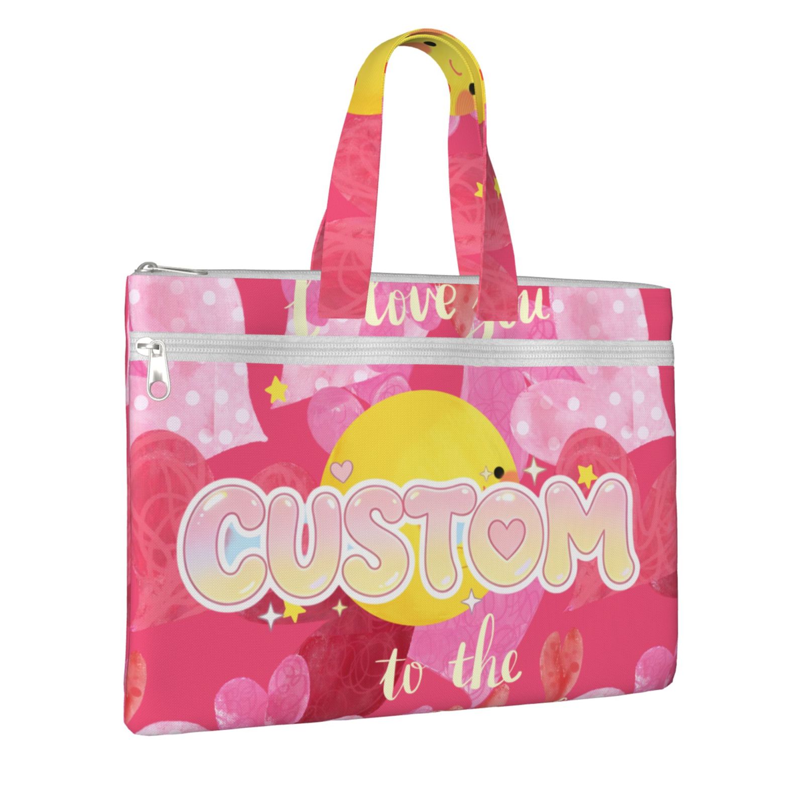 Document Pouch A4 File Folder with Double Zipper, Portable Canvas Handheld File Bag 