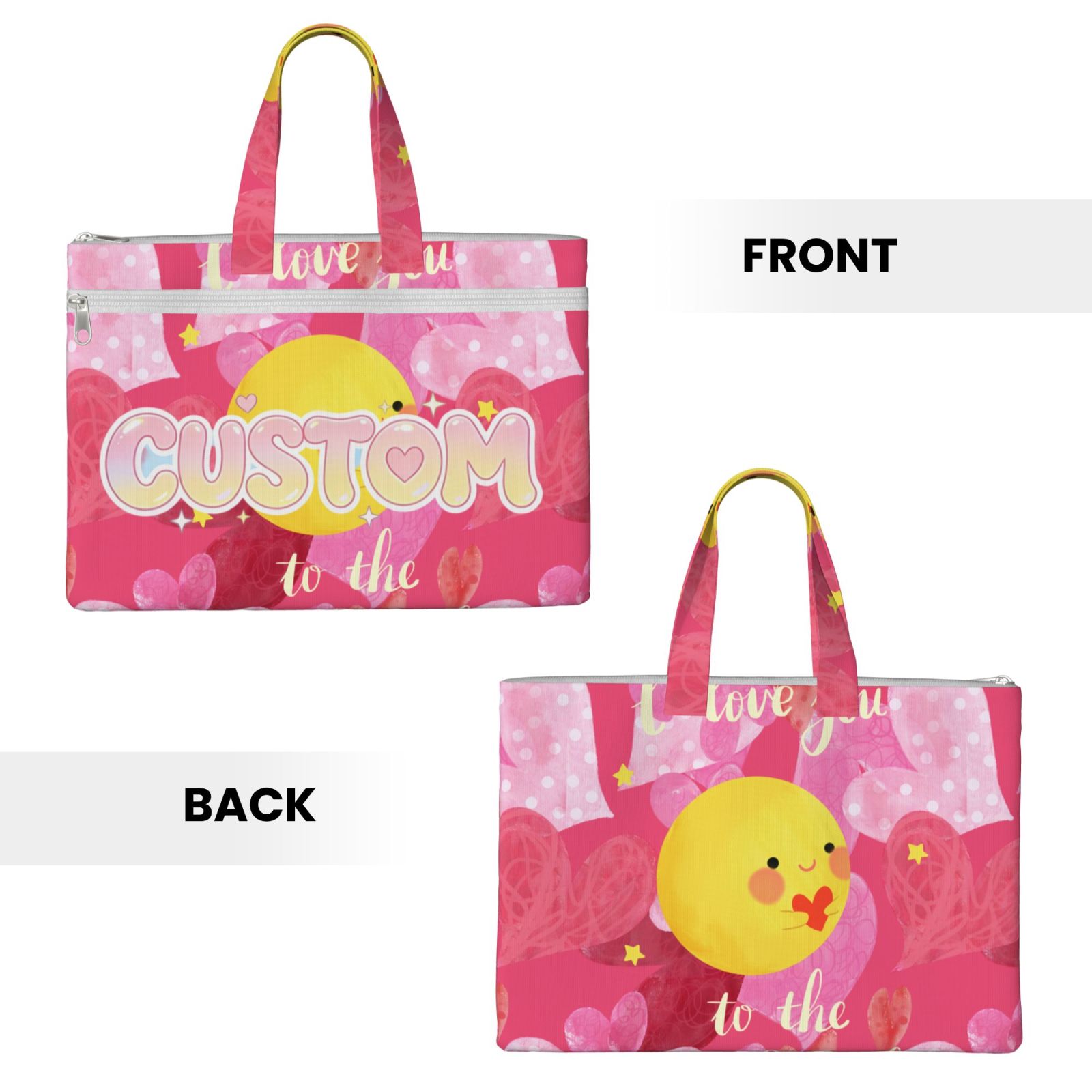 Document Pouch A4 File Folder with Double Zipper, Portable Canvas Handheld File Bag 