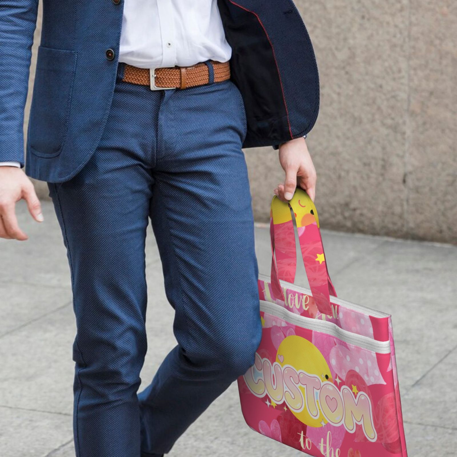 Document Pouch A4 File Folder with Double Zipper, Portable Canvas Handheld File Bag 