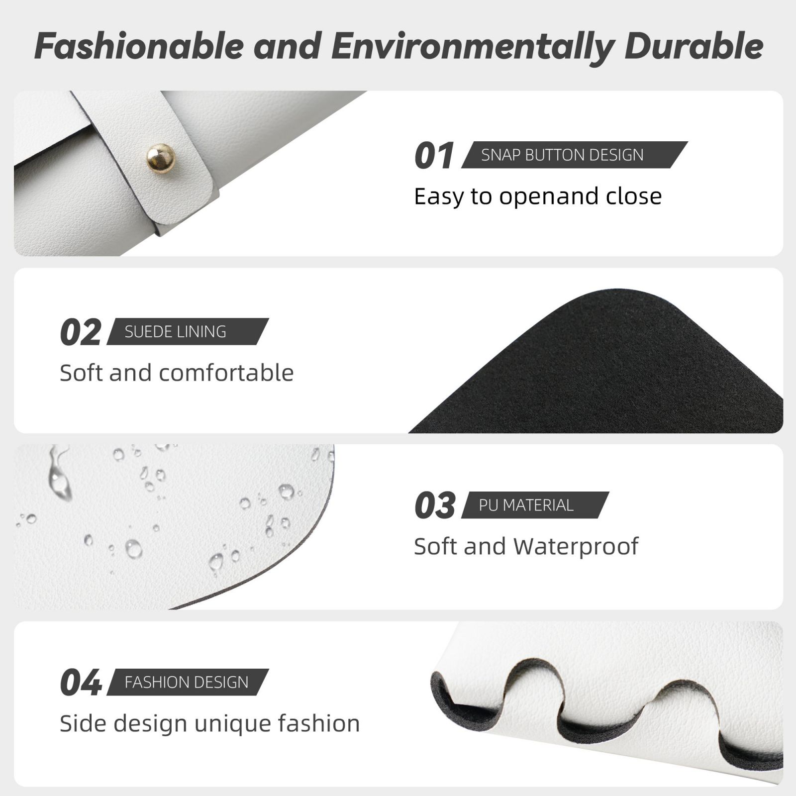  Leather Glasses and Sunglasses Case – Real Leather Protective Holder for Reading Glasses