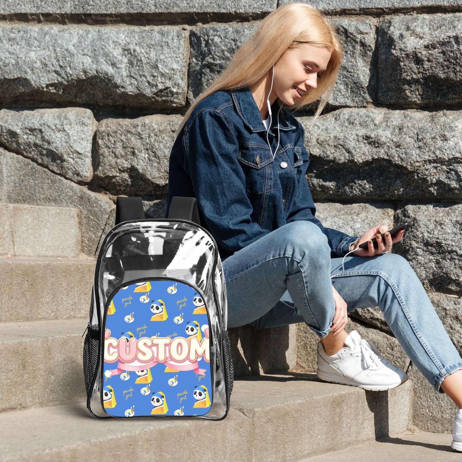 Clear Backpack,Cosmetic Travel Portable Storage Bag School Waterproof Rucksack