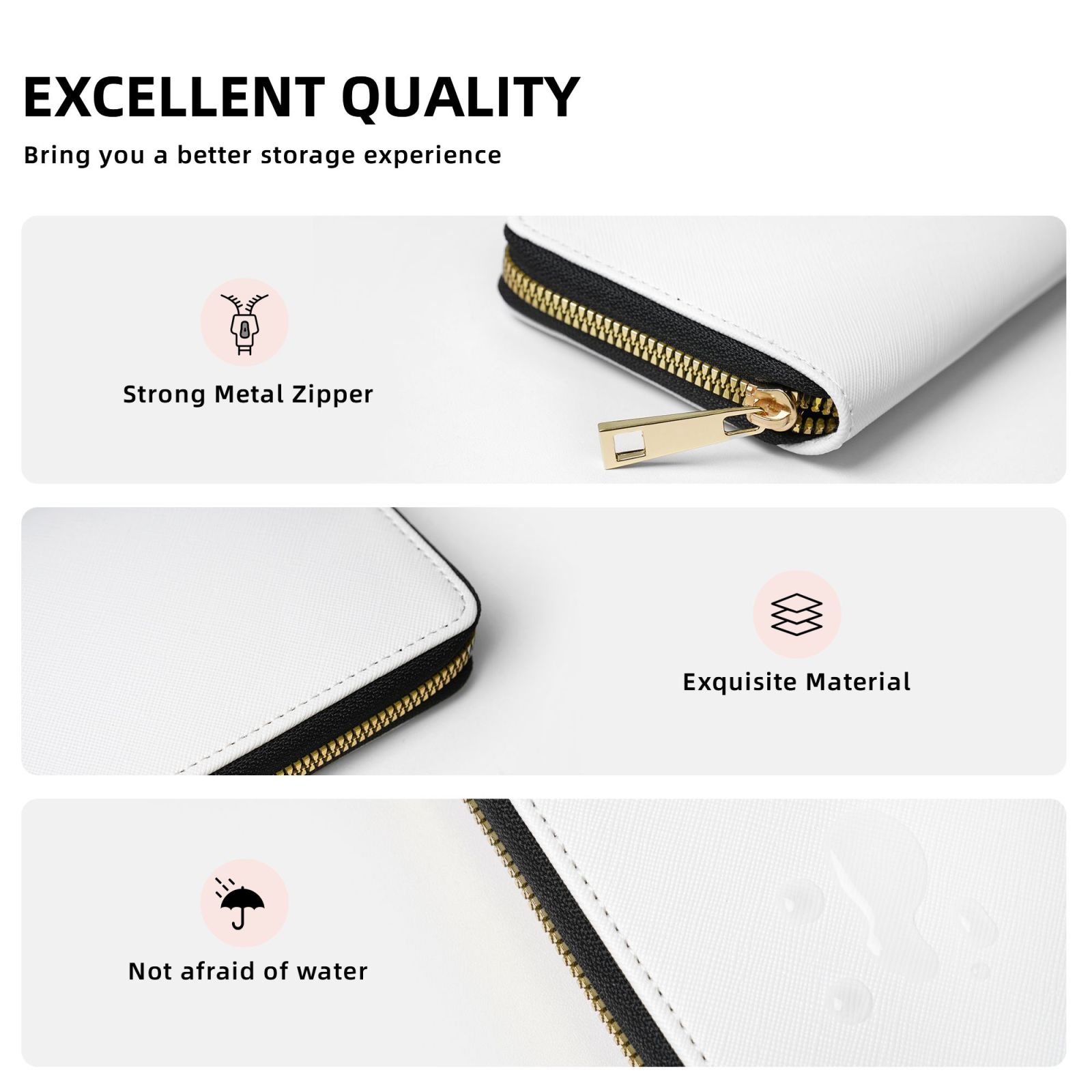 Leather Women's Wallets, Large Capacity Long Ladies Purse Card Holder Purse