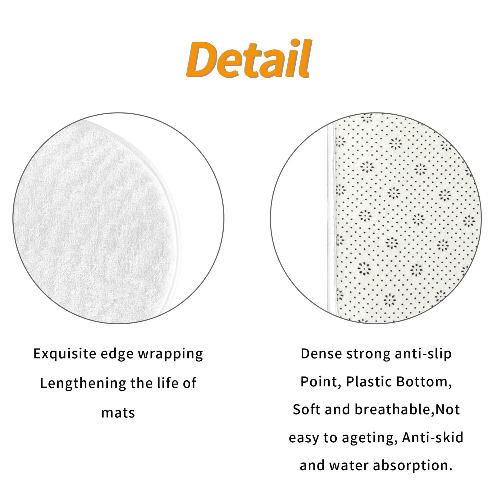 Flannel anti-slip floor mat three-piece set 24x16in