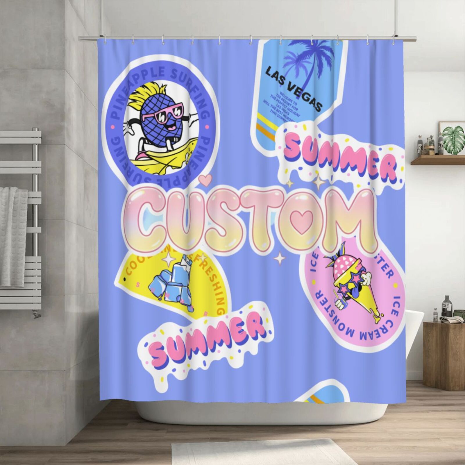 Shower Curtain Modern Minimalistic Arch Home Bathtubs Bathroom Curtain Decoration Set 