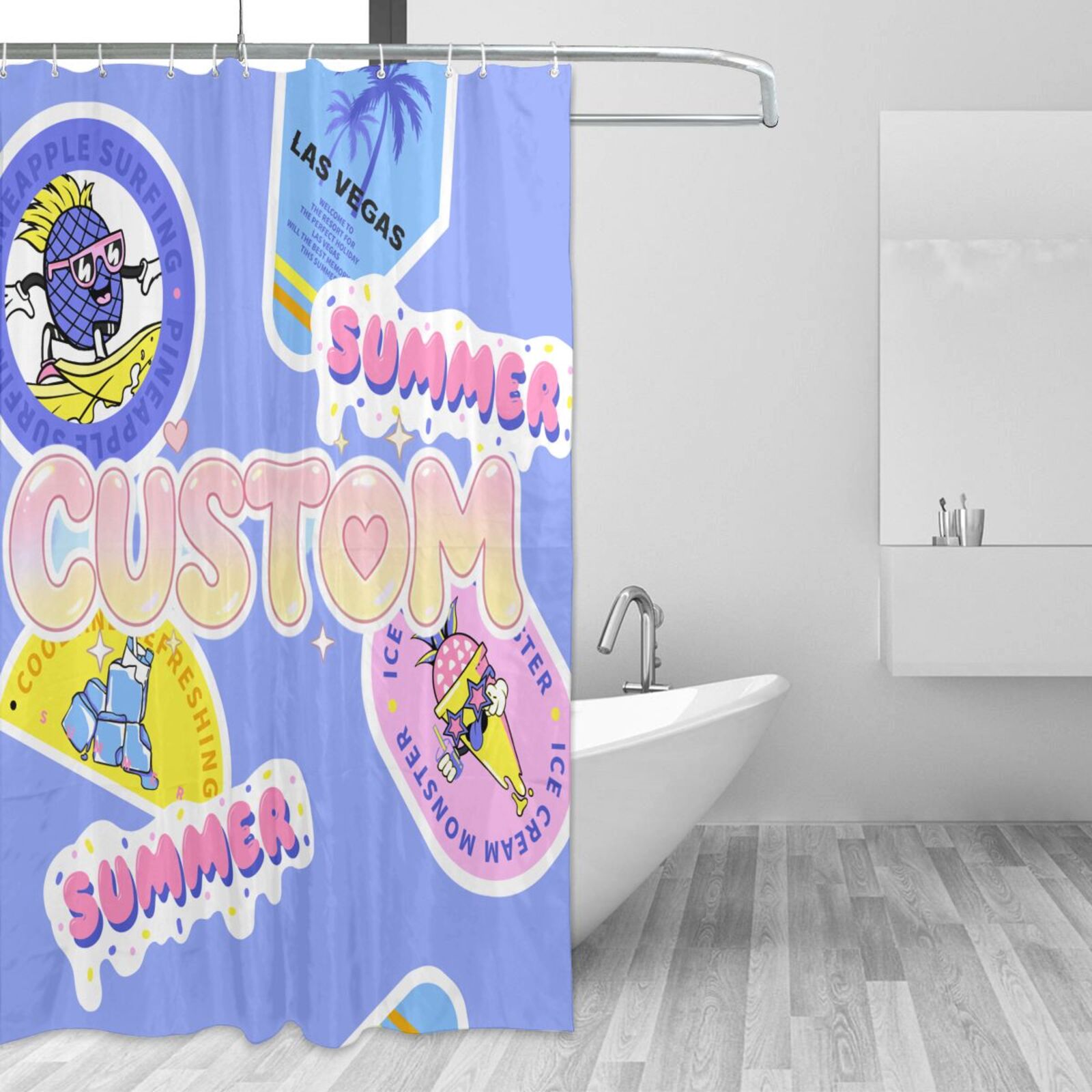 Shower Curtain Modern Minimalistic Arch Home Bathtubs Bathroom Curtain Decoration Set 