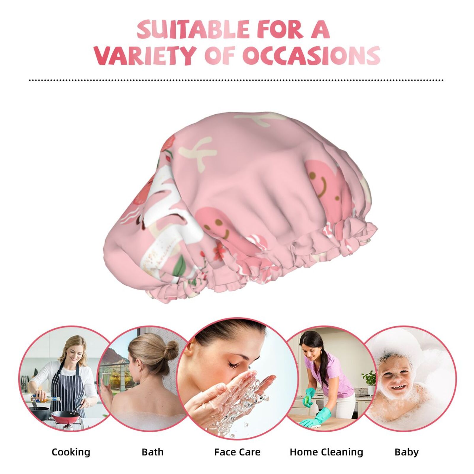 Double-Layer Waterproof Reusable Hair Cap