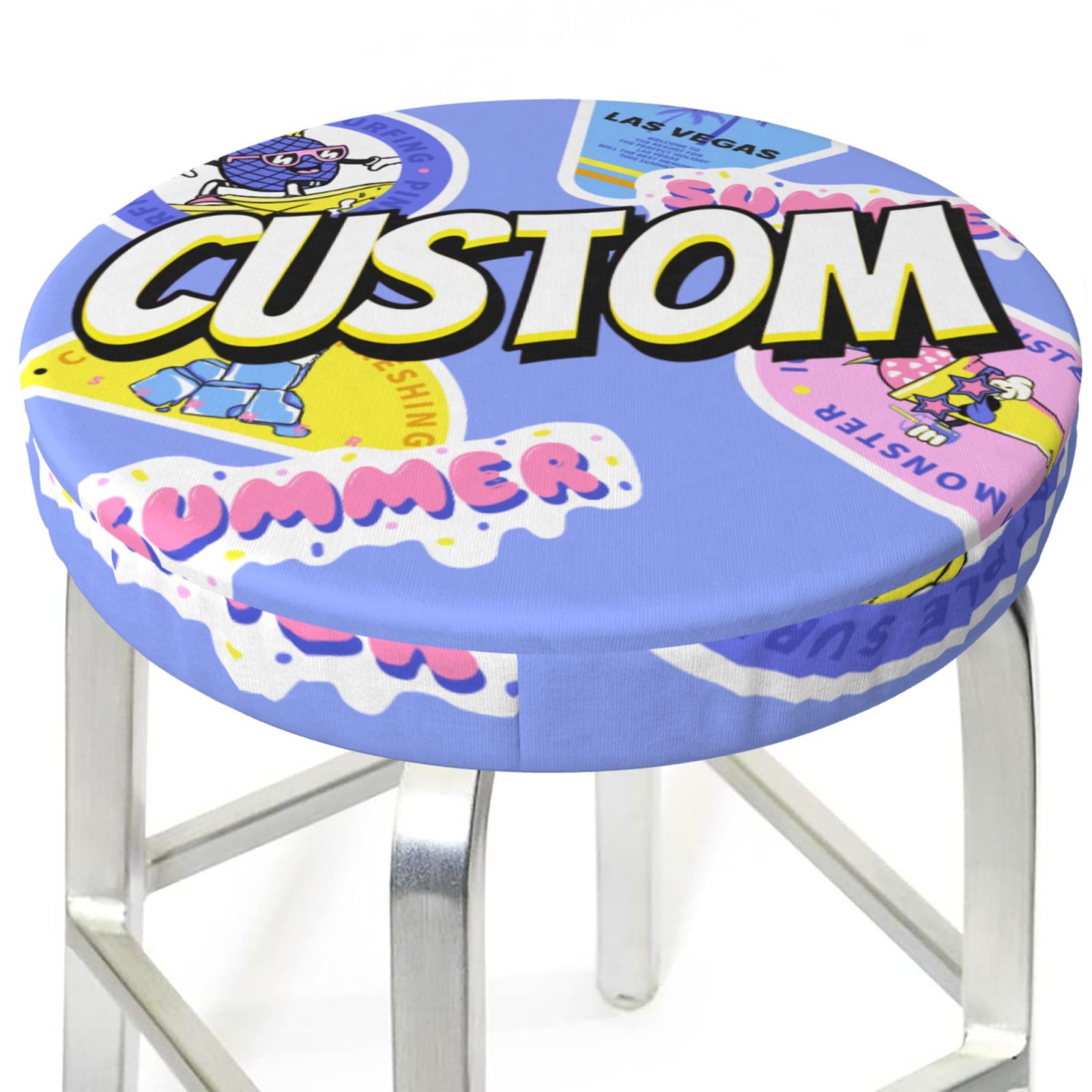 Round Bar Stool Cushion Cover  Seat Protector With Non-Slip Design