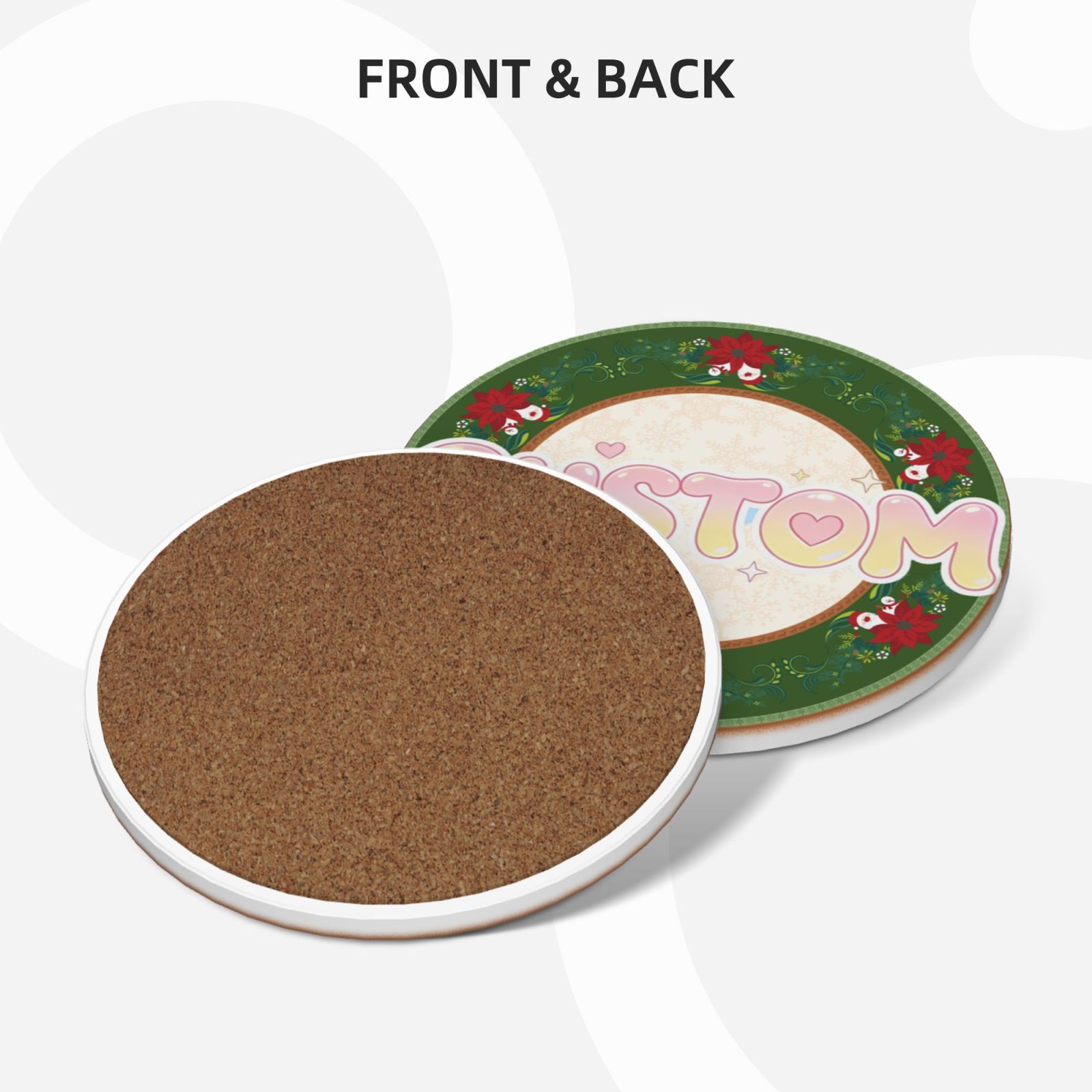 Coasters Set of 6 -  Ceramic With Holder and Cork Base for Women Men, Various Cups, Tables & Home Decor