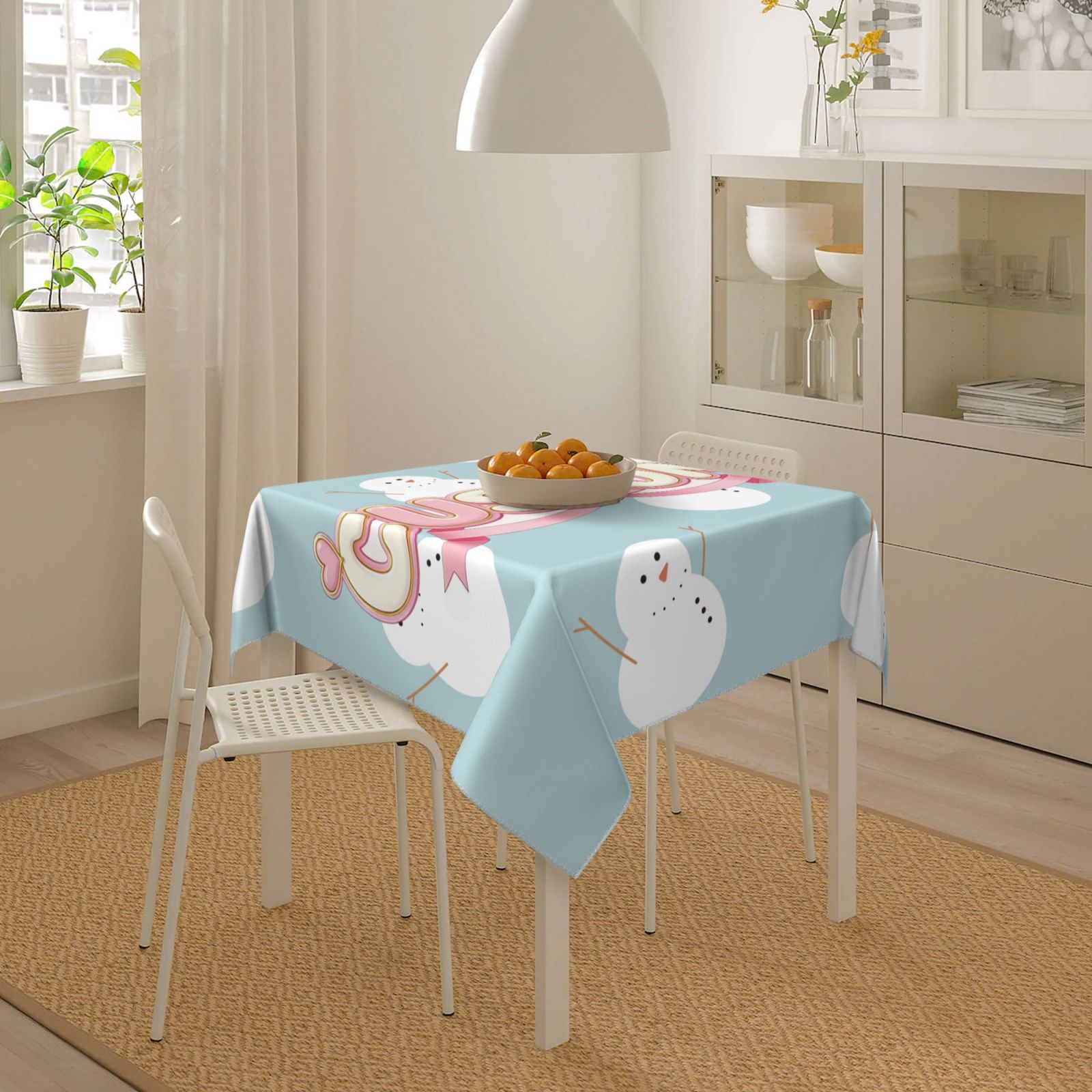 Square Table Cloth  Wipe Clean Tablecloth Waterproof Wipeable Oil Cloth Stain Proof Table Cover 