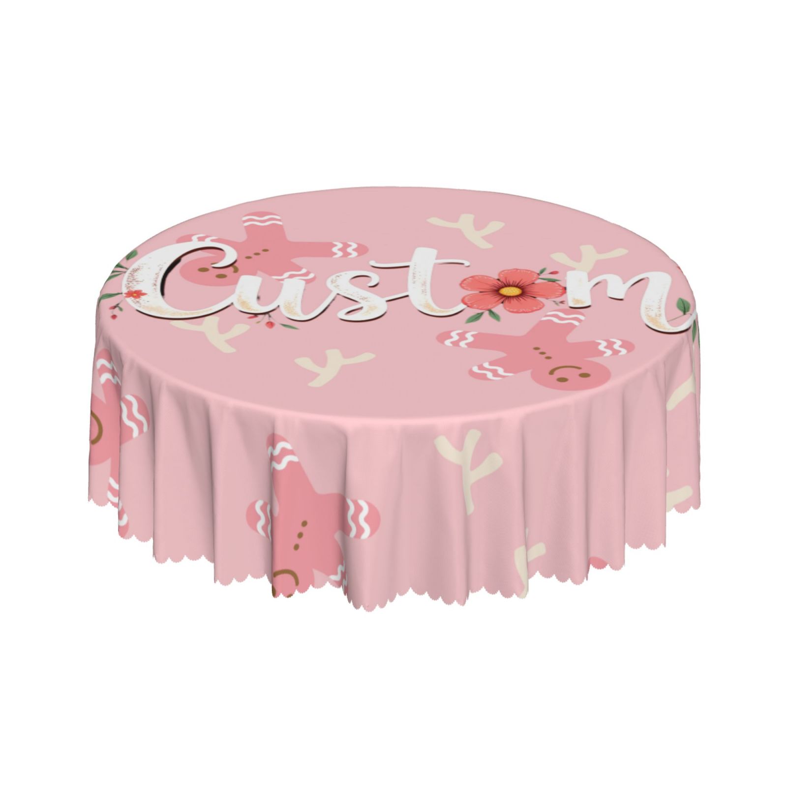 Round Party Table Cloth 60 Inch Washable Reusable Polyester  Round Tablecover for Picnic Camping Comedor