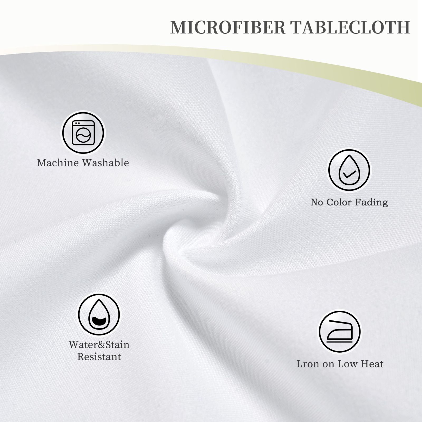 Round Party Table Cloth 60 Inch Washable Reusable Polyester  Round Tablecover for Picnic Camping Comedor