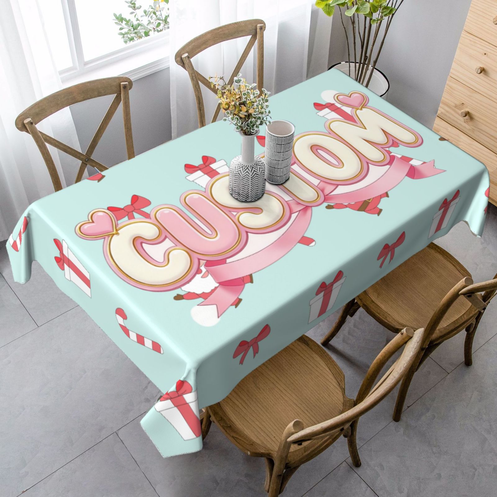 Large Table Cloths 35x55in , Long Rectangular Table Cloth, Washable Polyester Fabric Tablecloth 