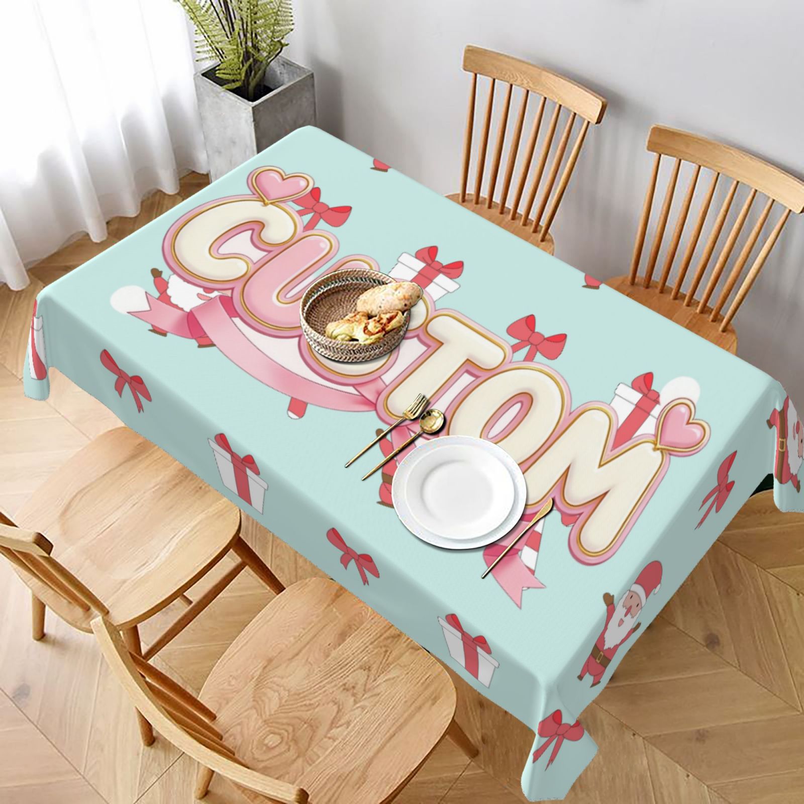 Large Table Cloths 35x55in , Long Rectangular Table Cloth, Washable Polyester Fabric Tablecloth 