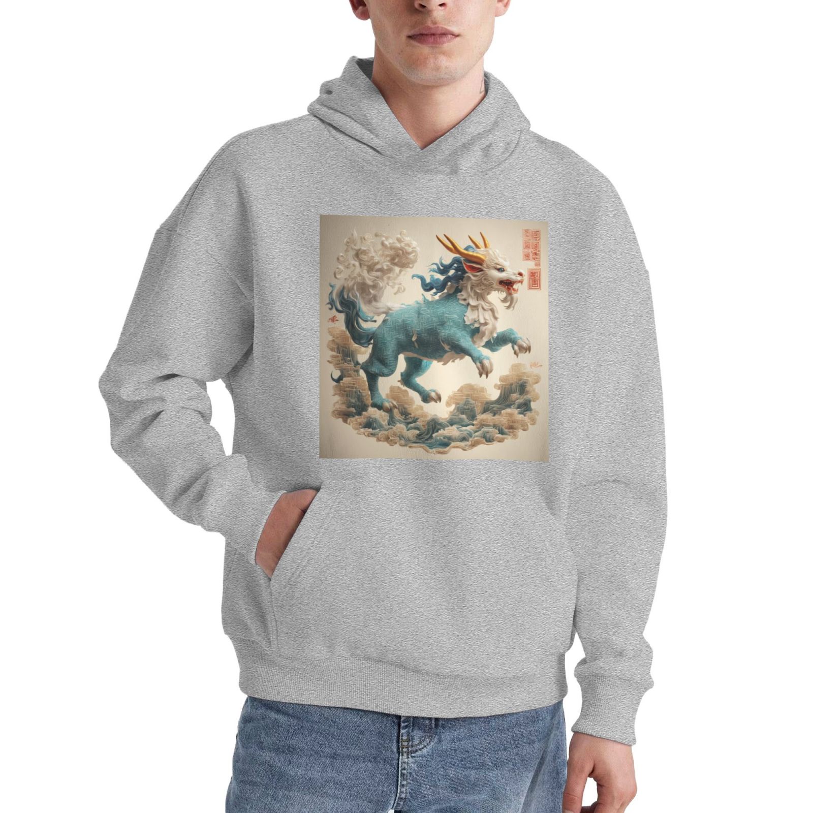 Mens Pullover Hoodie Sweatshirt Plain Hoody Work Hooded Jumper Ribbed Cuff Long Sleeve Pull Over Top